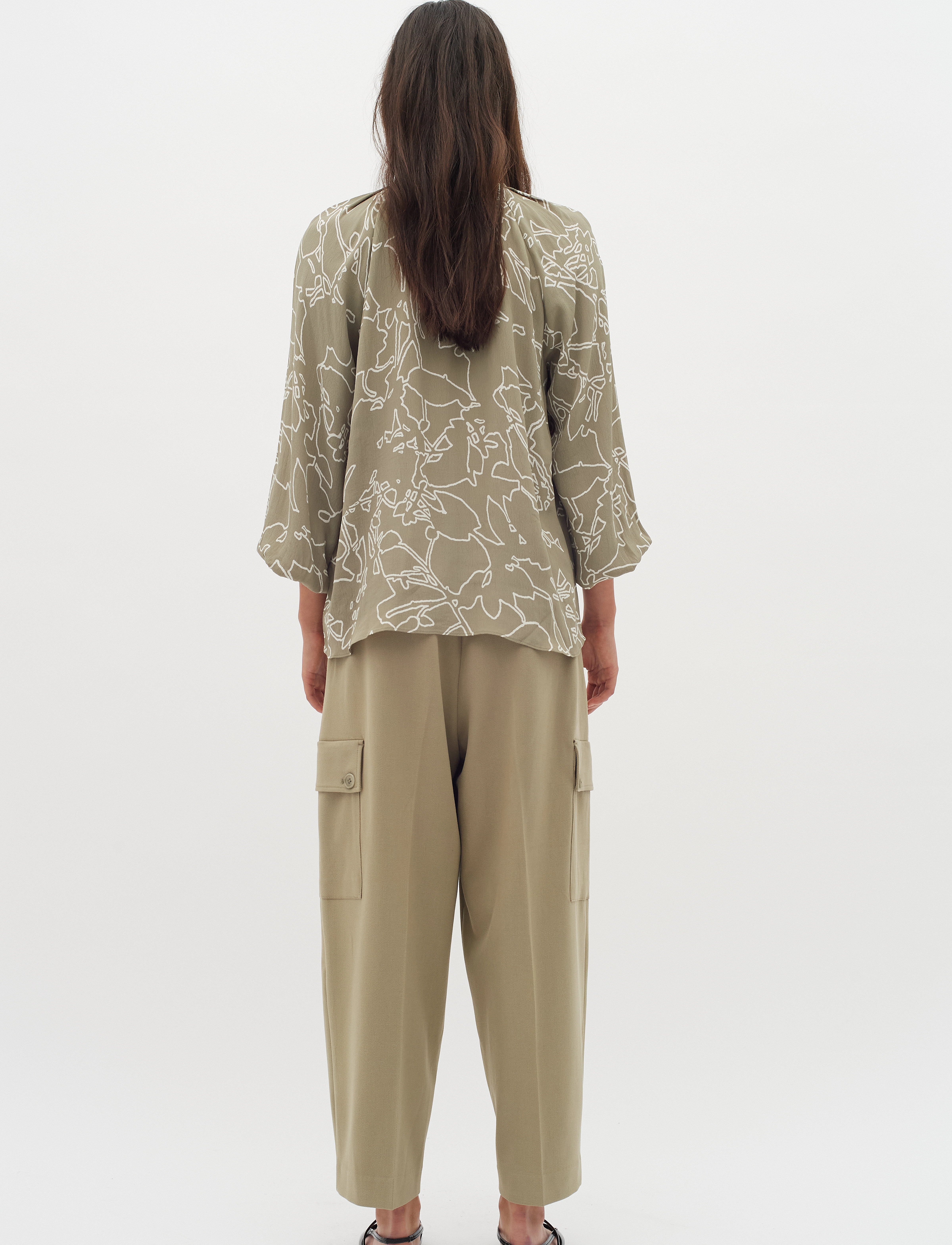 InWear - BaitiIW Blouse - langärmlige blusen - pinetree silhuette lines - 4