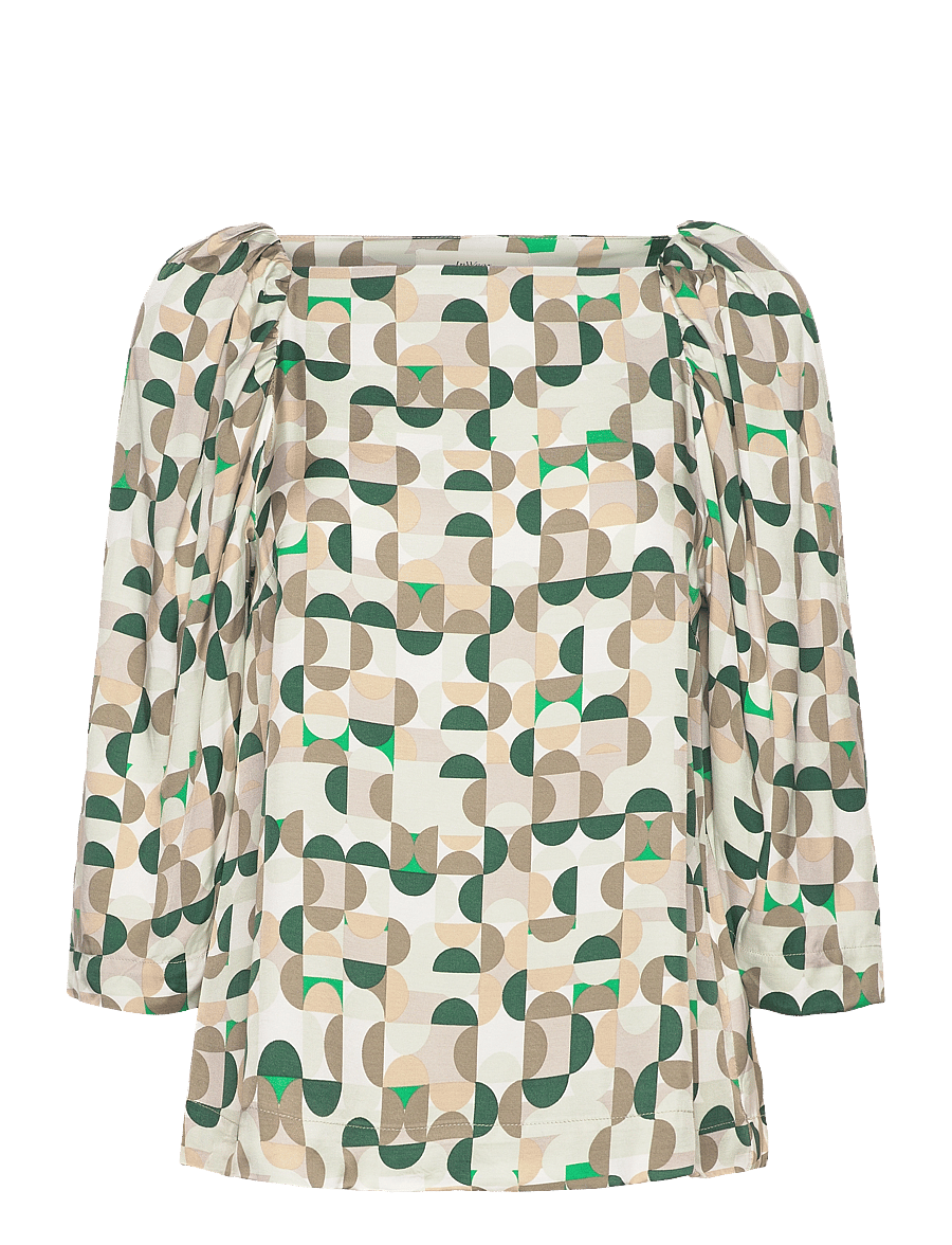 InWear - BerilIW Blouse - pitkähihaiset puserot - green geometrics - 1
