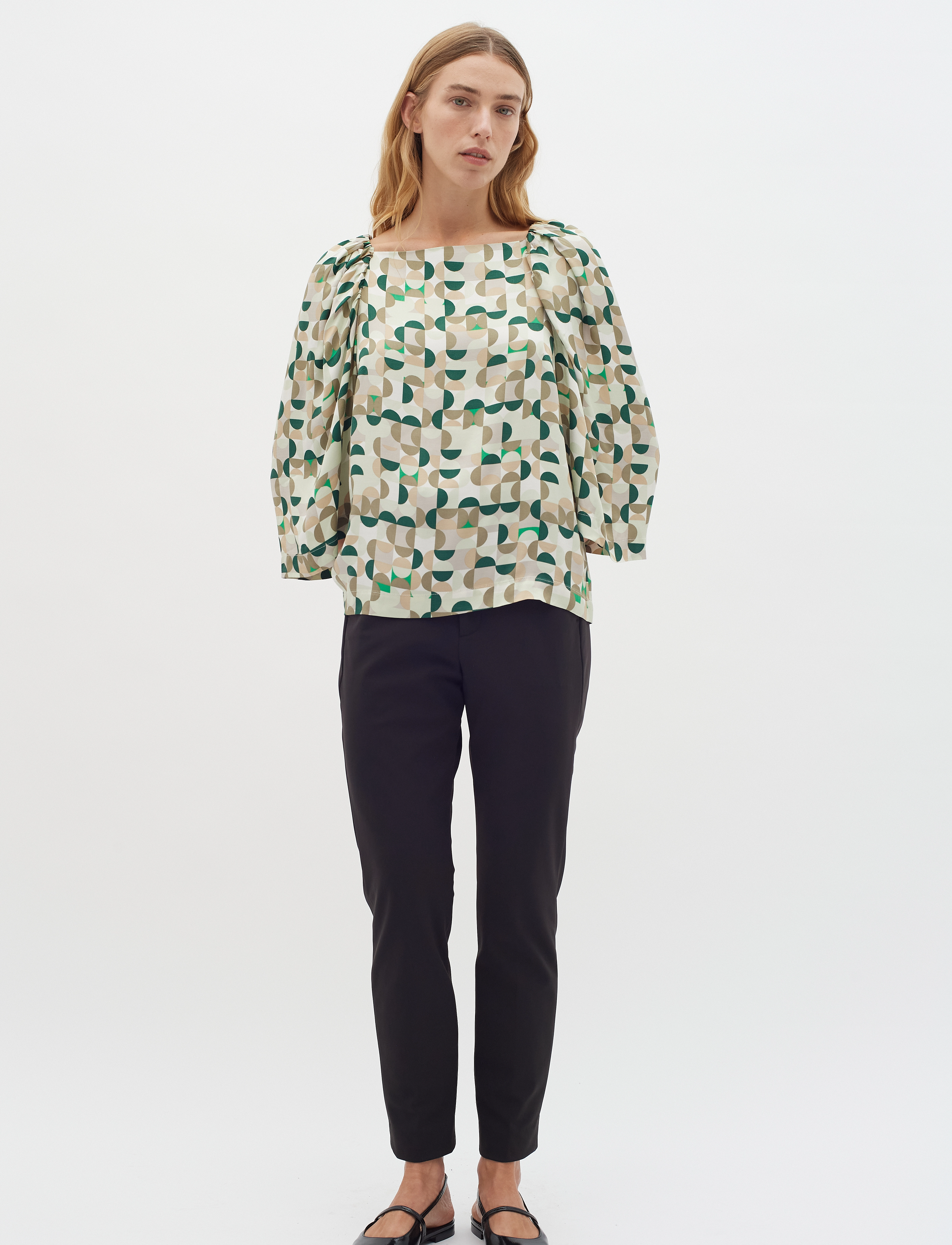InWear - BerilIW Blouse - langærmede bluser - green geometrics - 3