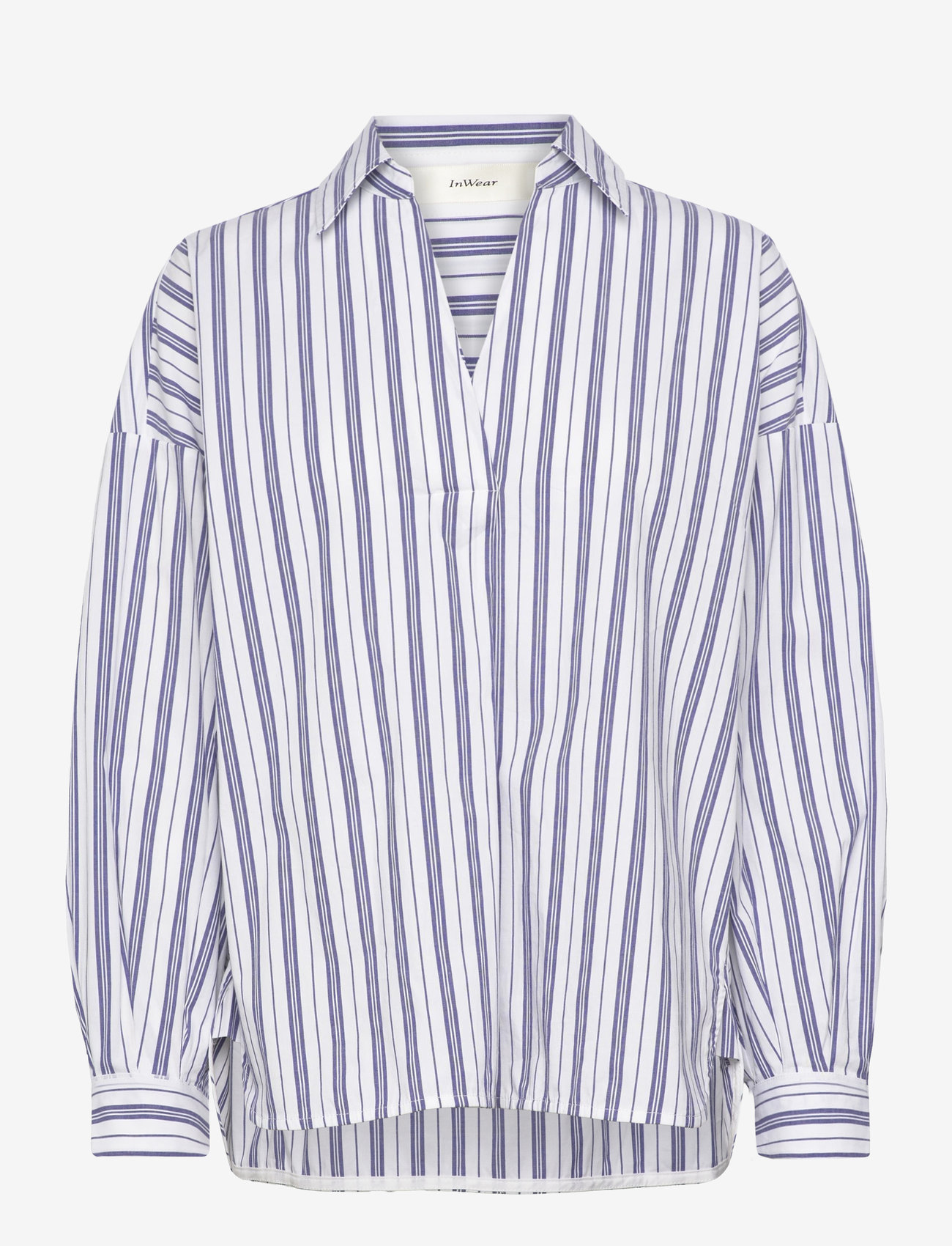 InWear - LulaIW Blouse - långärmade skjortor - blue narrow stripe - 1
