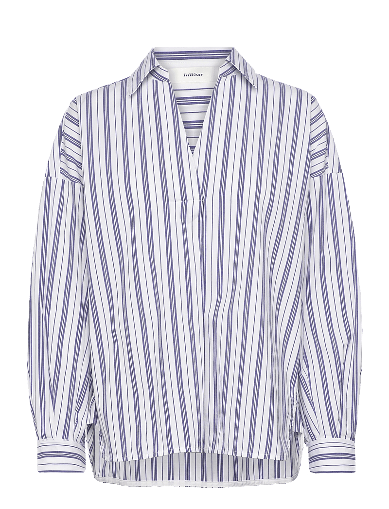 InWear - LulaIW Blouse - pikkade varrukatega särgid - blue narrow stripe - 1