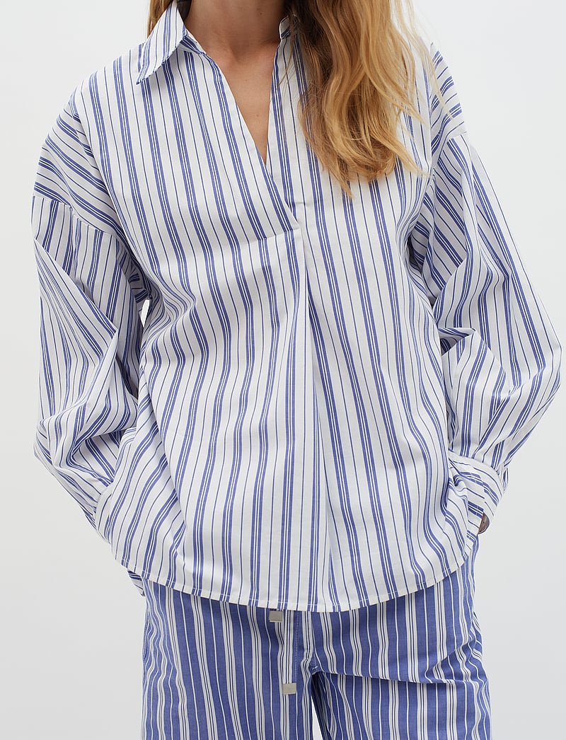 InWear - LulaIW Blouse - pikkade varrukatega särgid - blue narrow stripe - 0
