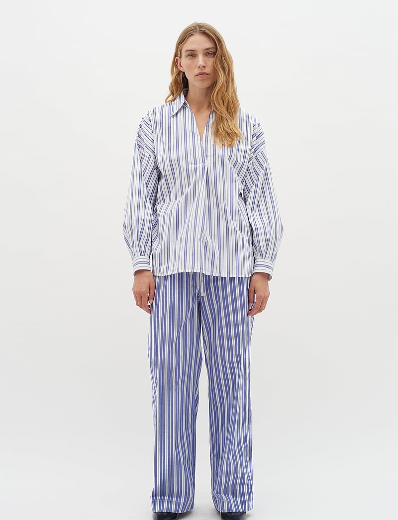 InWear - LulaIW Blouse - pikkade varrukatega särgid - blue narrow stripe - 3