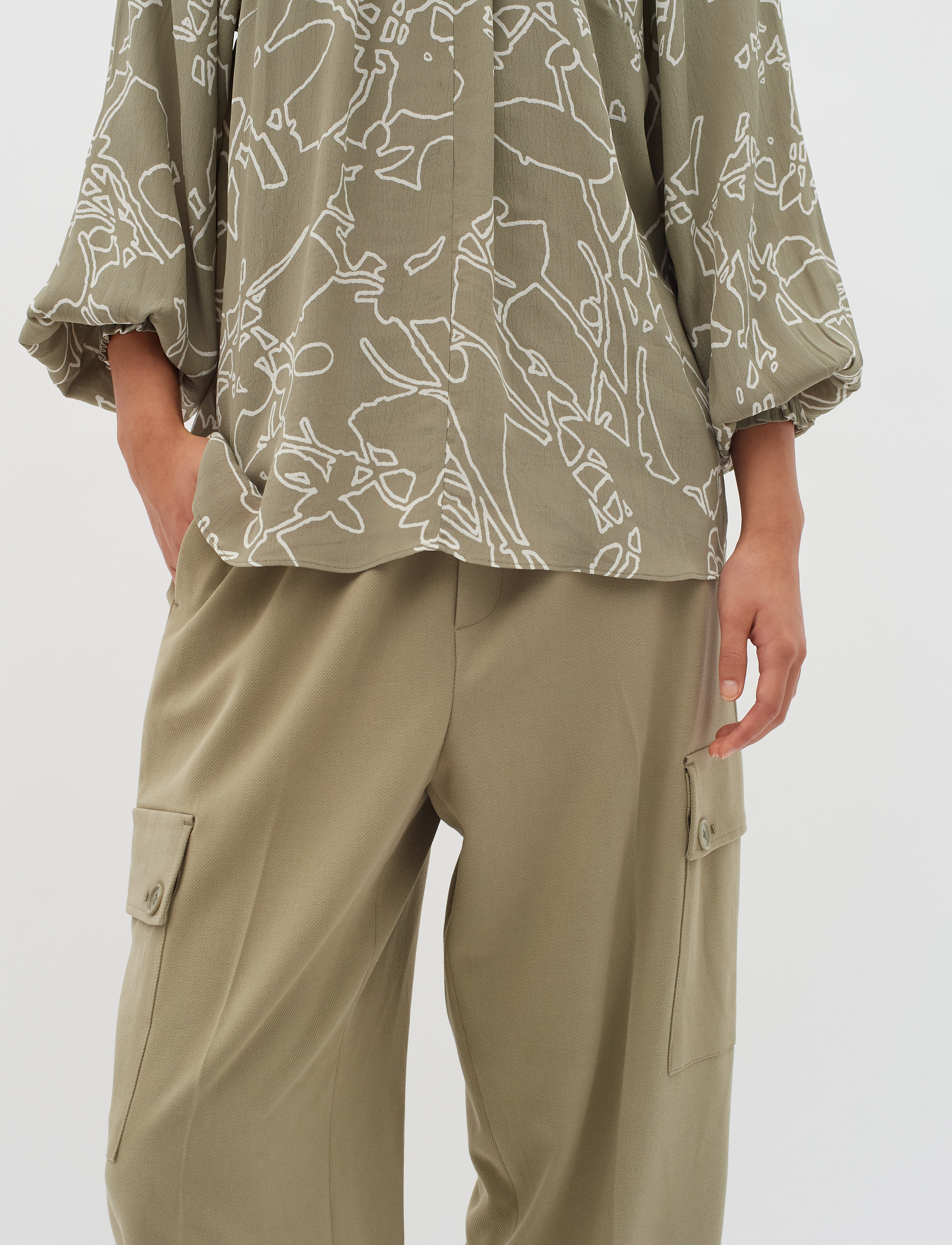 InWear - TeoneIW Pant - plačios kelnės - pinetree - 4