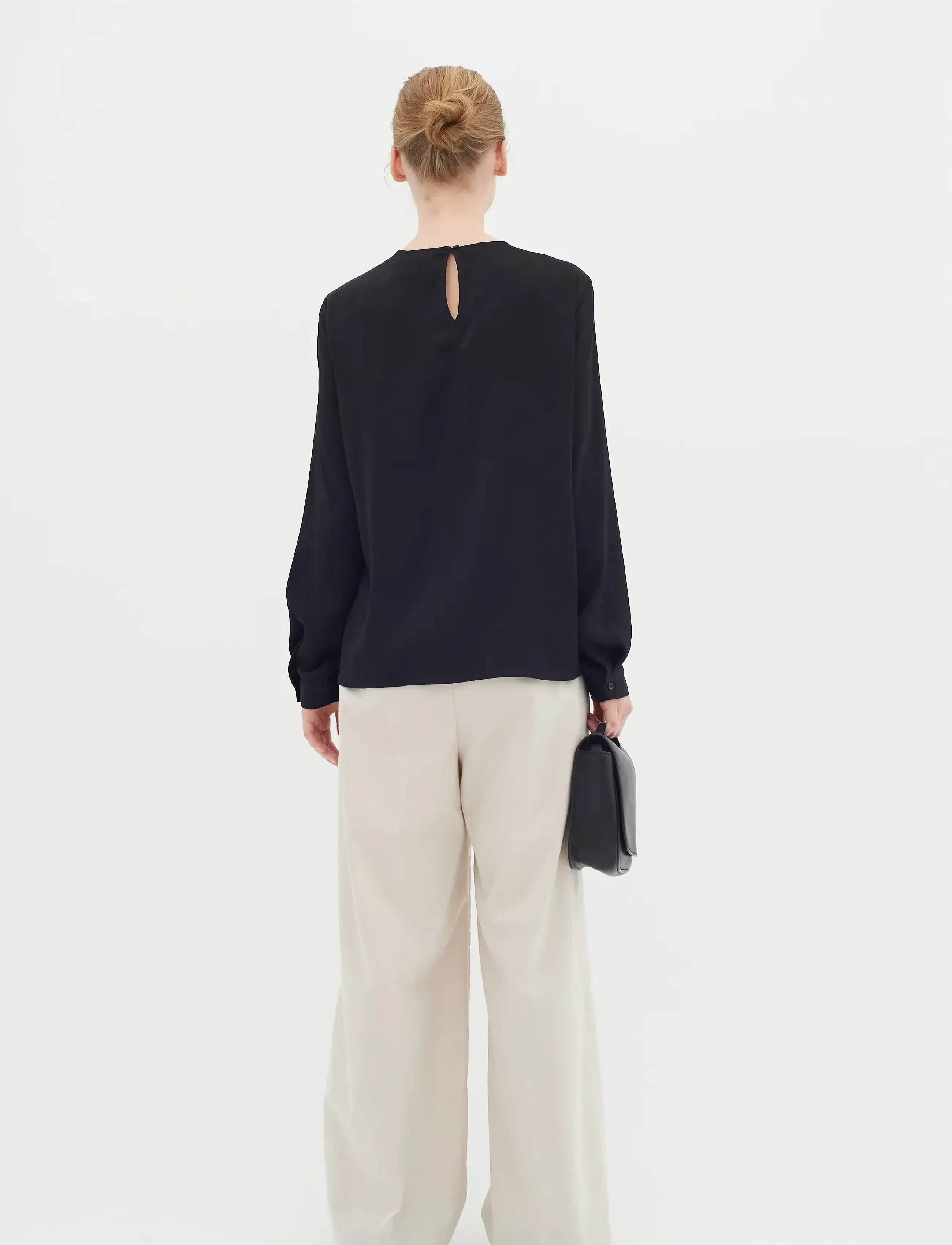 InWear - DotaIW Pleat Blouse - pitkähihaiset puserot - black - 4