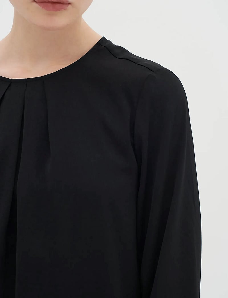InWear - DotaIW Pleat Blouse - langærmede bluser - black - 5