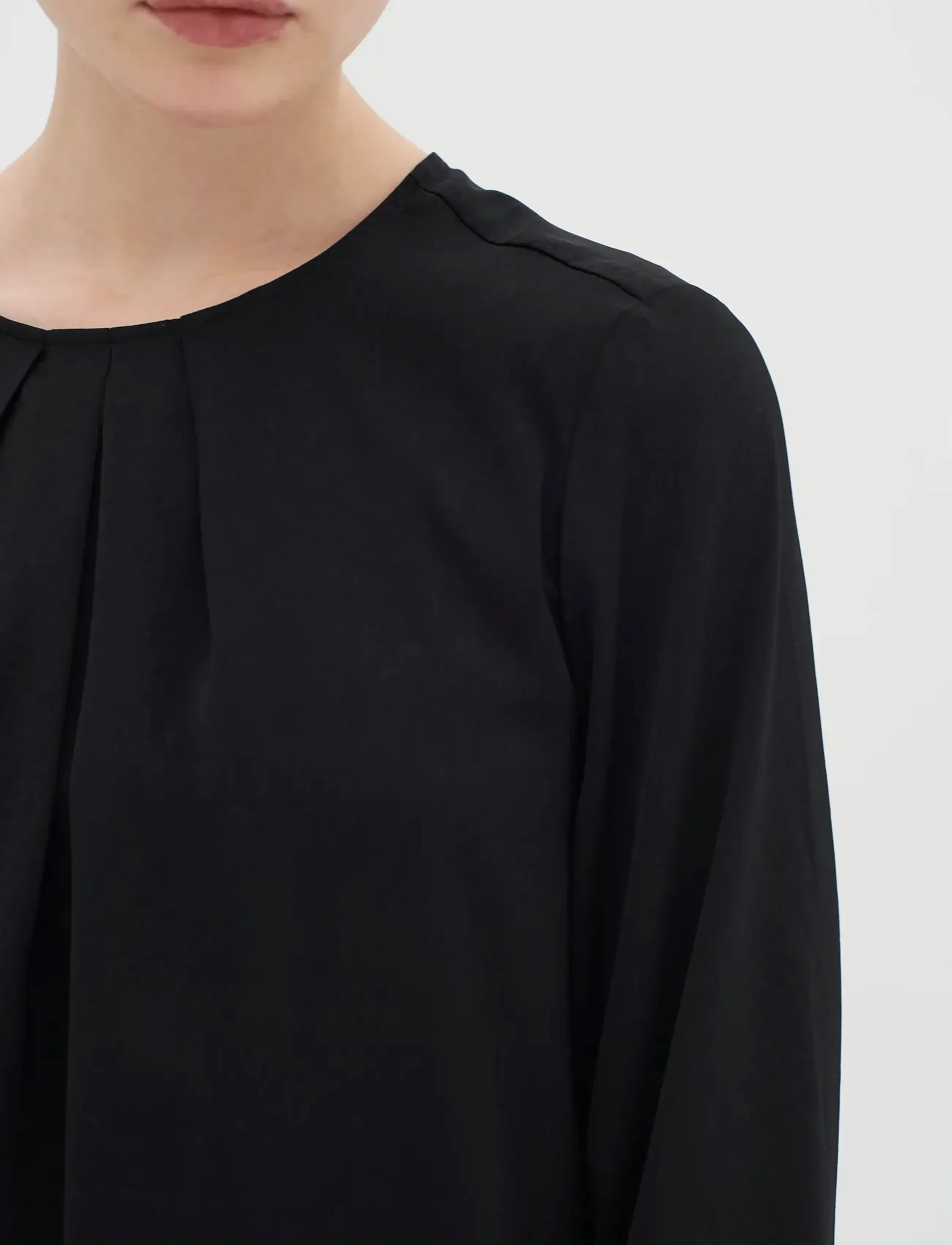 InWear - DotaIW Pleat Blouse - pitkähihaiset puserot - black - 5