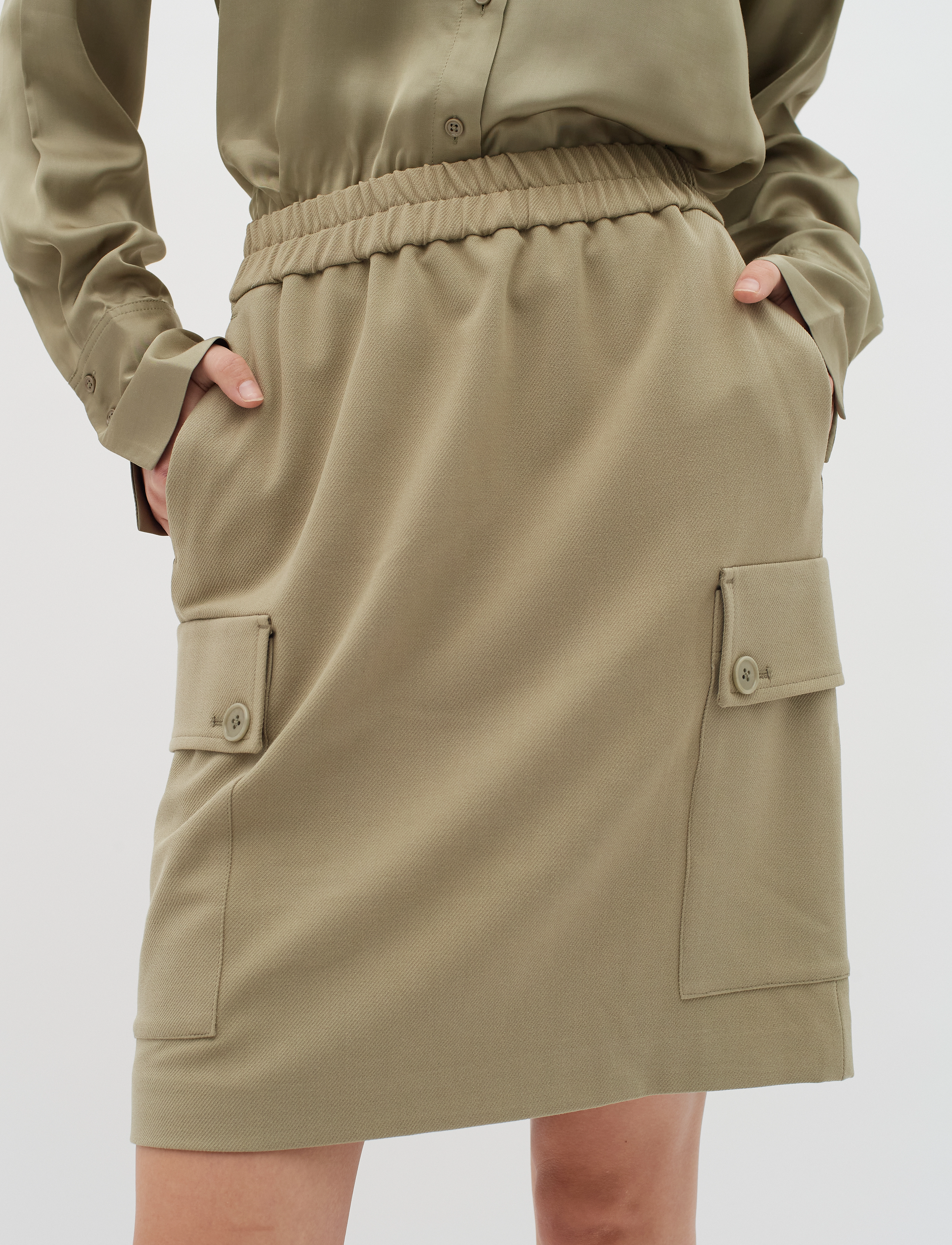 InWear Teoneiw Skirt, 38, Khaki green, Nederdele > Korte Nederdele, Dame