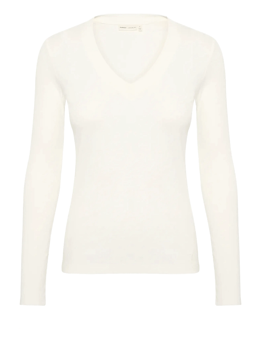 InWear - DagnaIW V-Neck LS - langärmlige tops - whisper white - 1