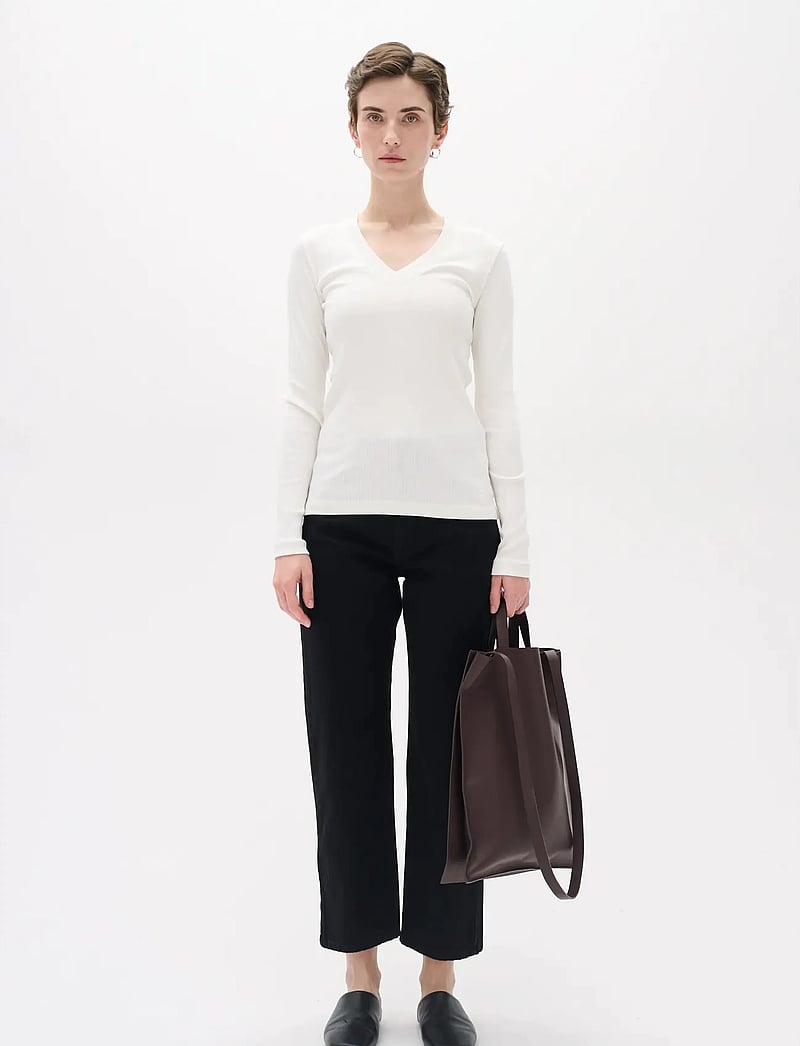 InWear - DagnaIW V-Neck LS - pikkade varrukatega alussärgid - whisper white - 3