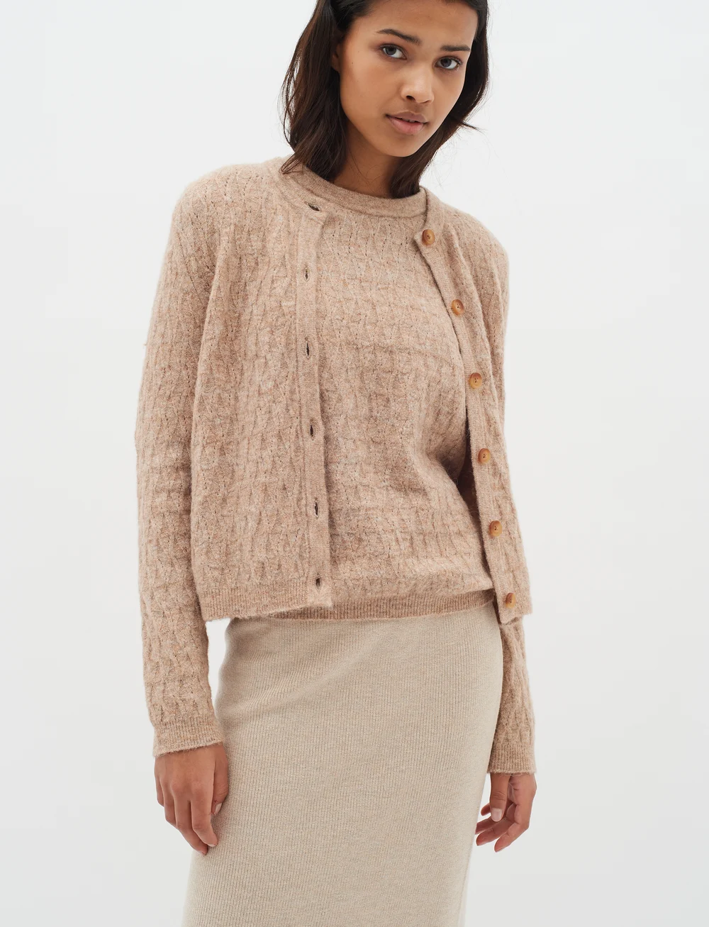 InWear - JunahIW Pullover - striktrøjer - tobacco brown melange - 0