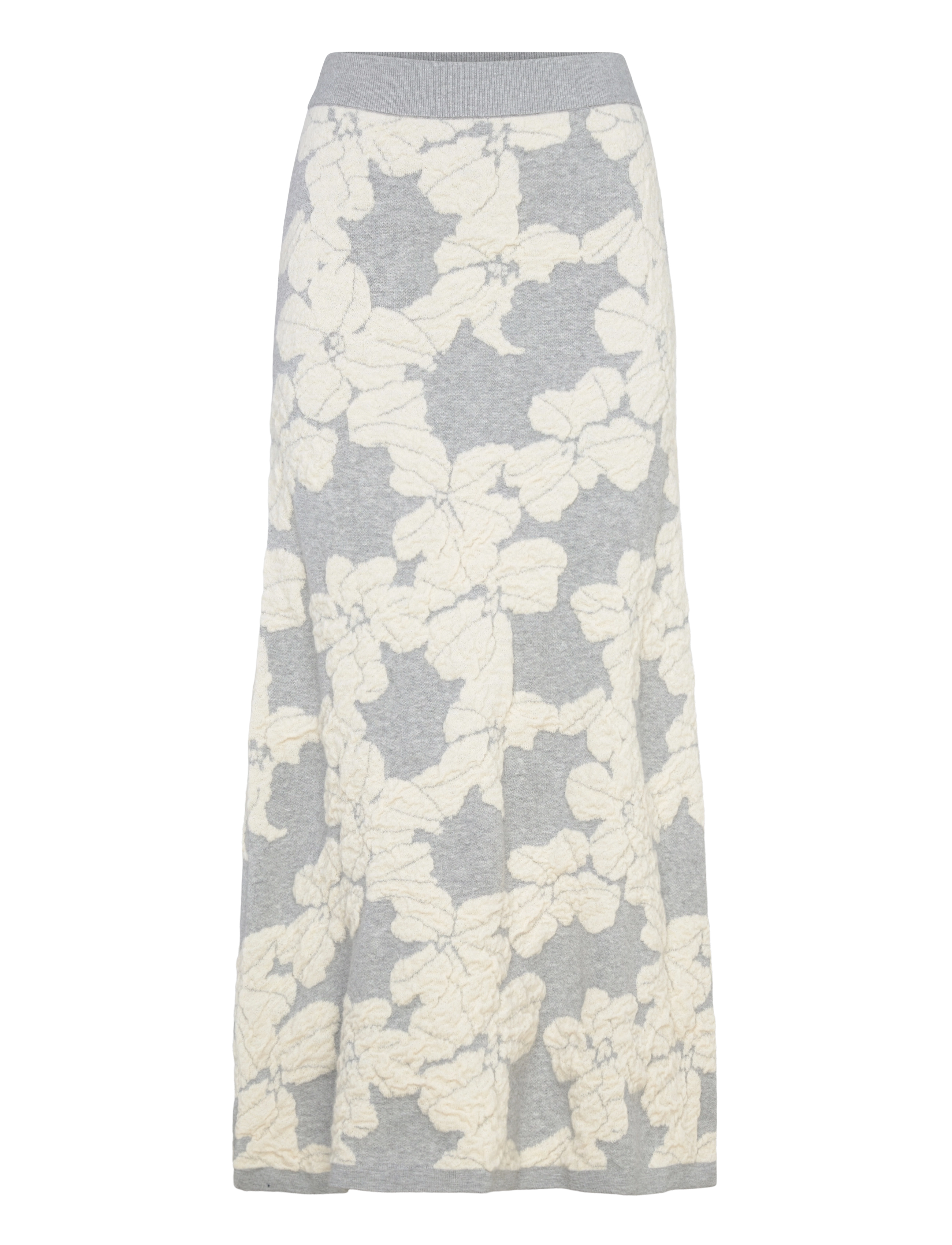 InWear JianaIW skirt - Nederdele - VANILLA JACQUARD CUTOUT FLOWER / grey