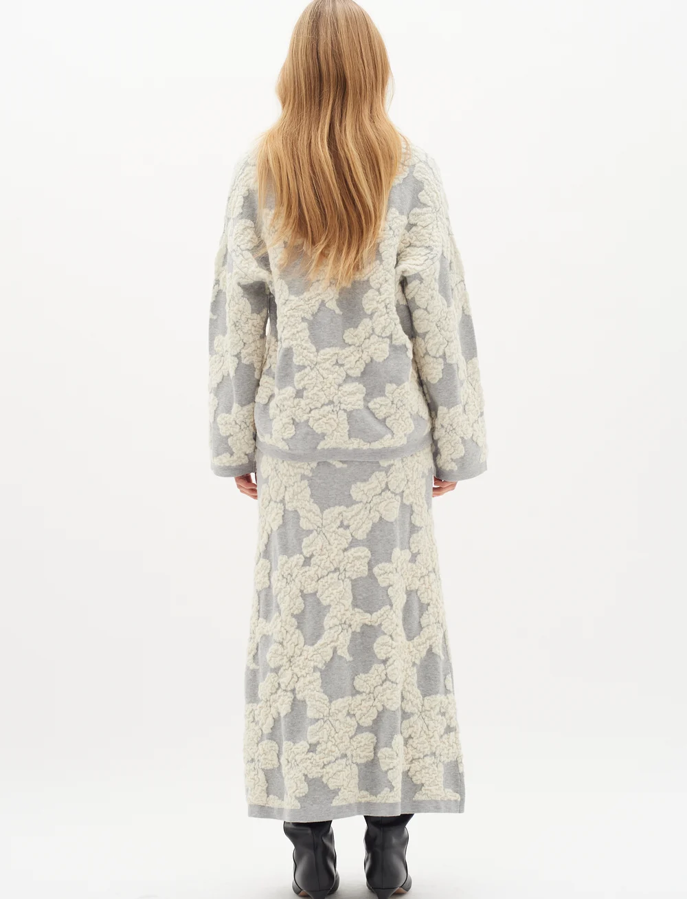 InWear - JianaIW skirt - strikkede nederdele - vanilla jacquard cutout flower - 4