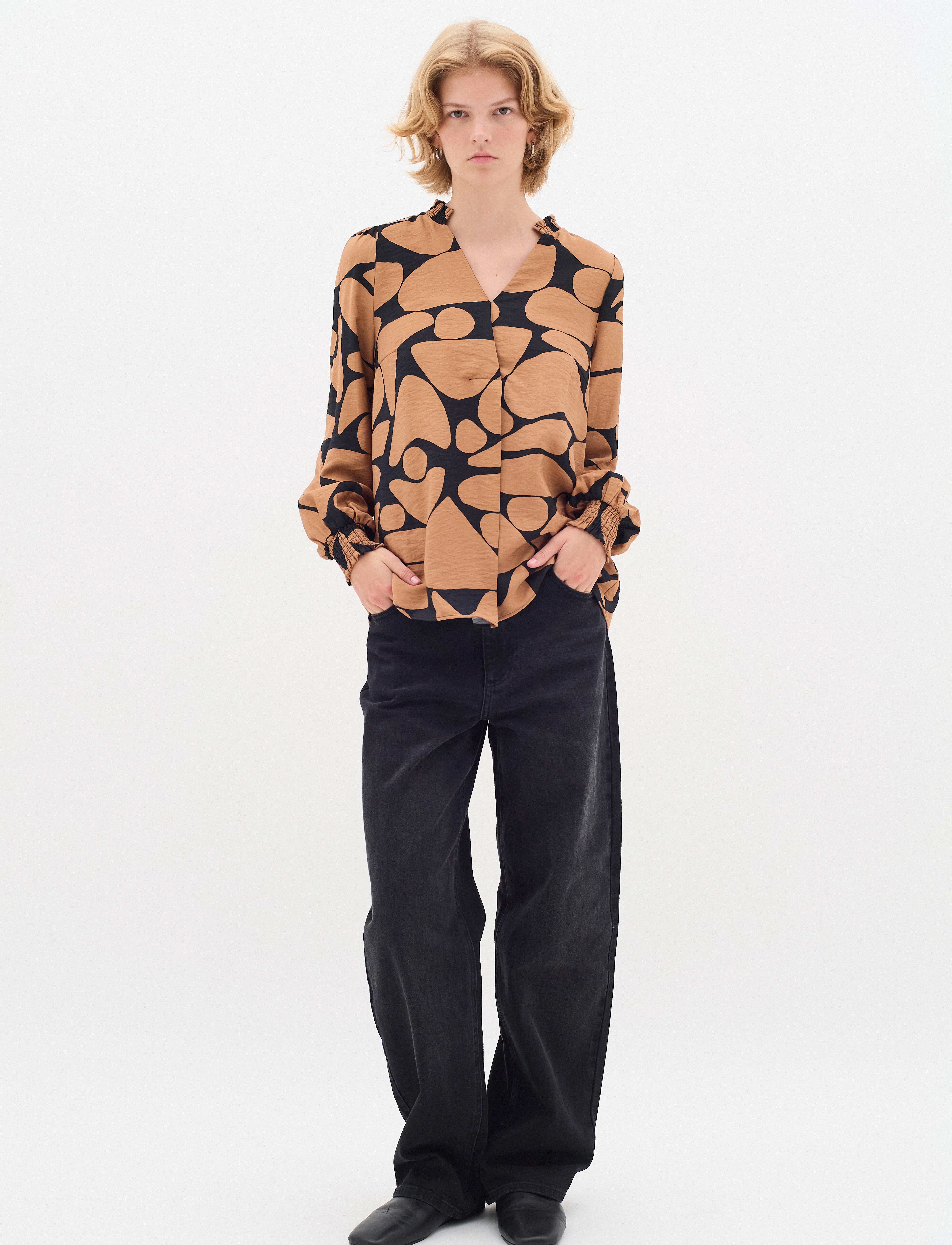 InWear - MettaIW Blouse - langærmede bluser - tobacco elements - 3