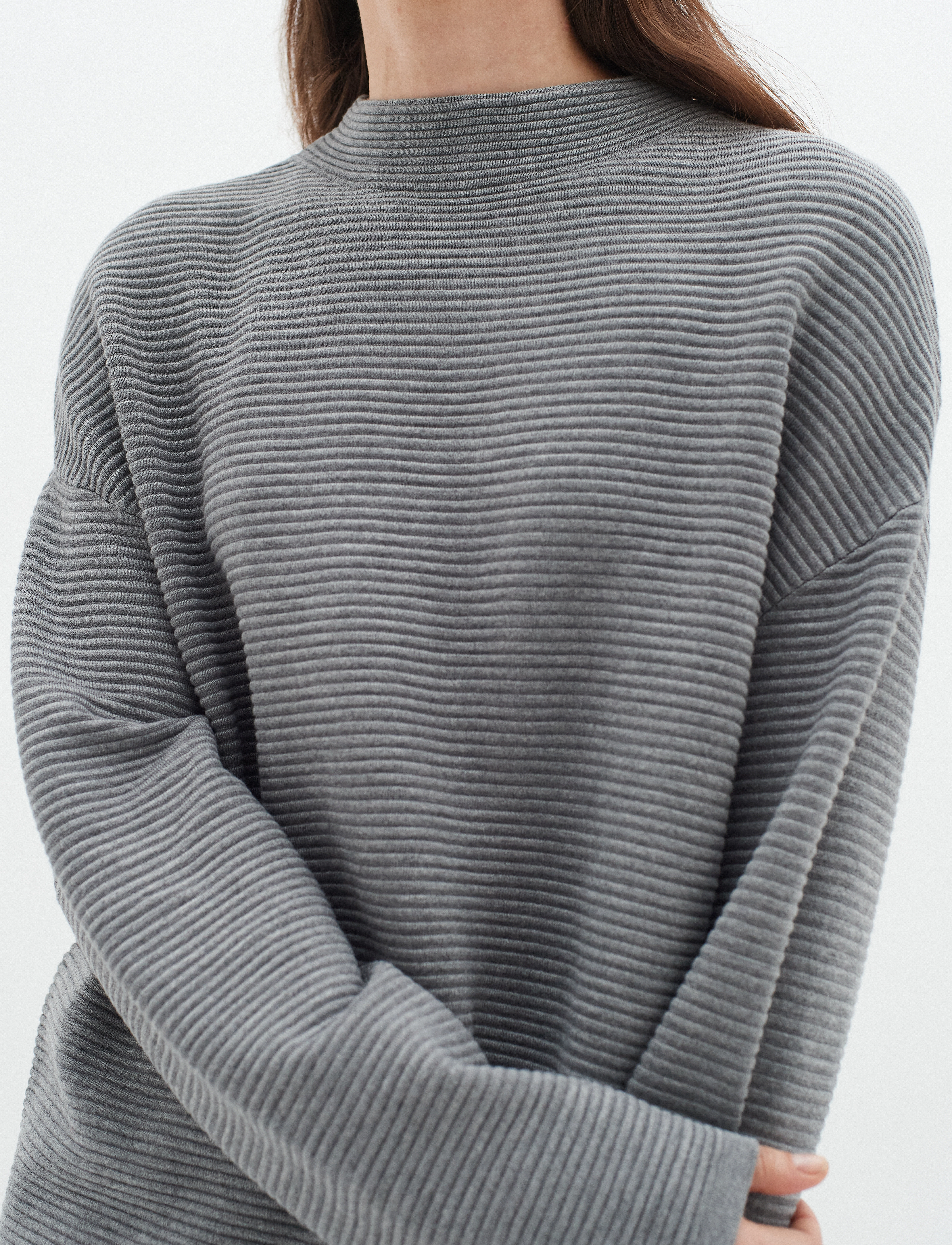 InWear - TiaIW Boxy Pullover - medium grey melange - 5