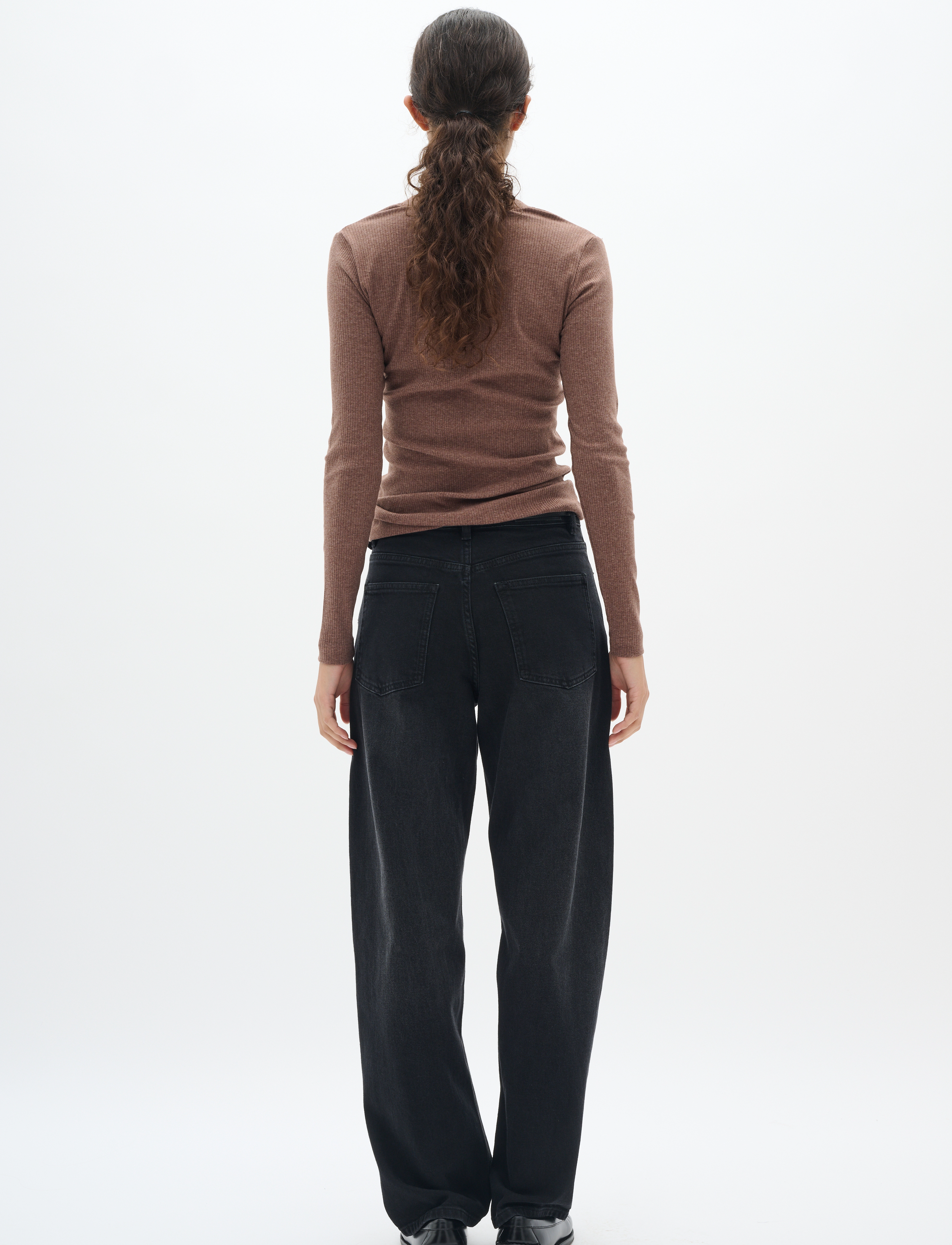 InWear - DagnaIW Melange V-Neck LS - brown puce melange - 4