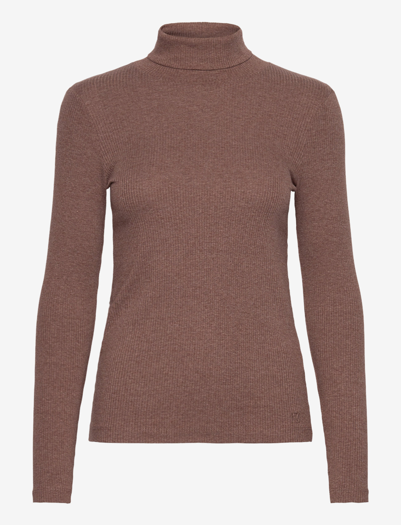 InWear - DagnaIW Rollneck Melange LS - langärmlige tops - brown puce melange - 1