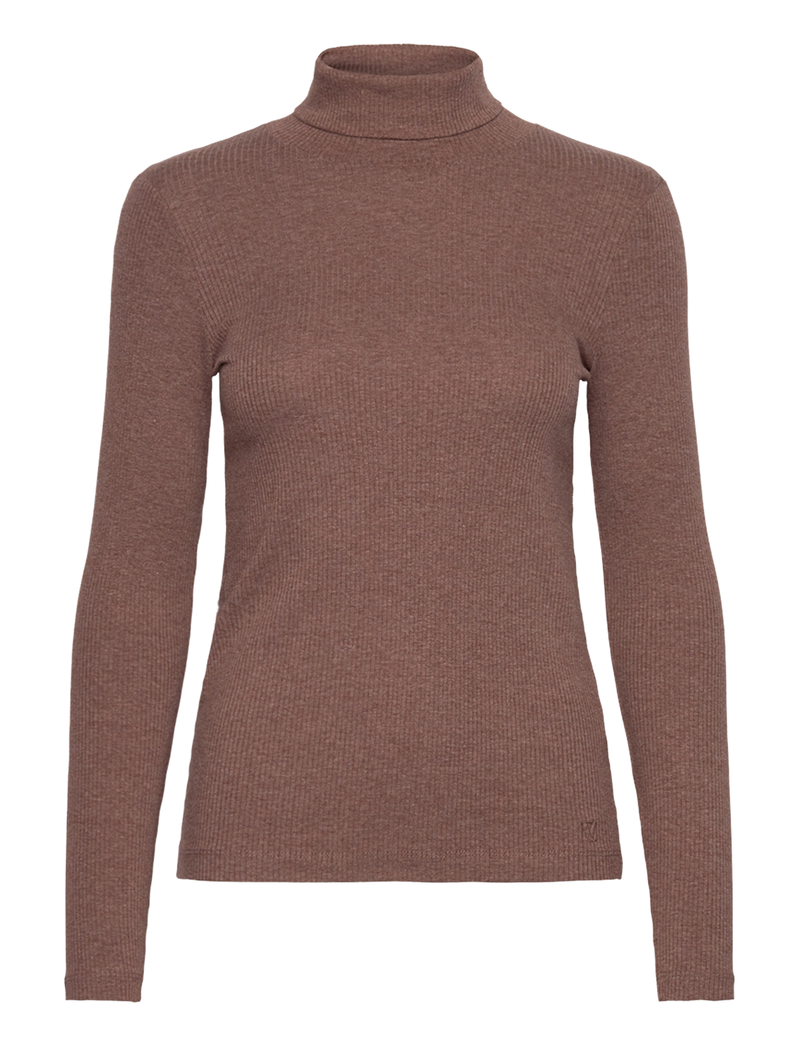 DagnaIW Rollneck Melange LS - BROWN PUCE MELANGE
