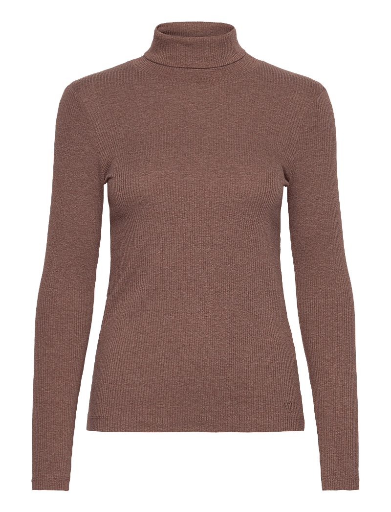 InWear - DagnaIW Rollneck Melange LS - langärmlige tops - brown puce melange - 1