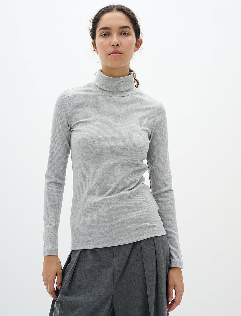 InWear - DagnaIW Rollneck Melange LS - langärmlige tops - granite melange - 0