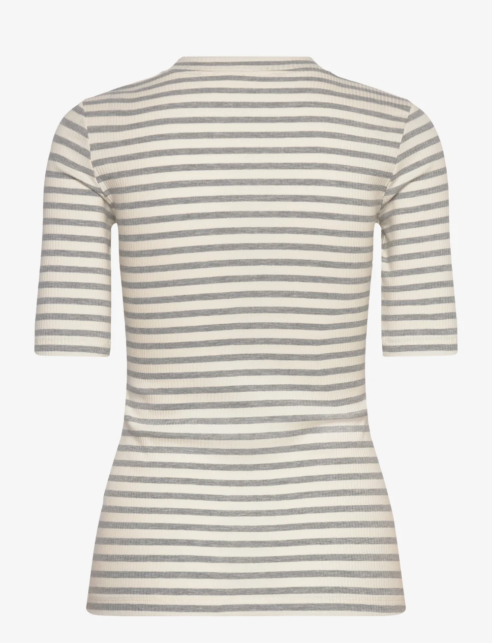 InWear - DagnaIW Striped V-neck MIX SS - t-shirts - medium grey/whisper white - 2