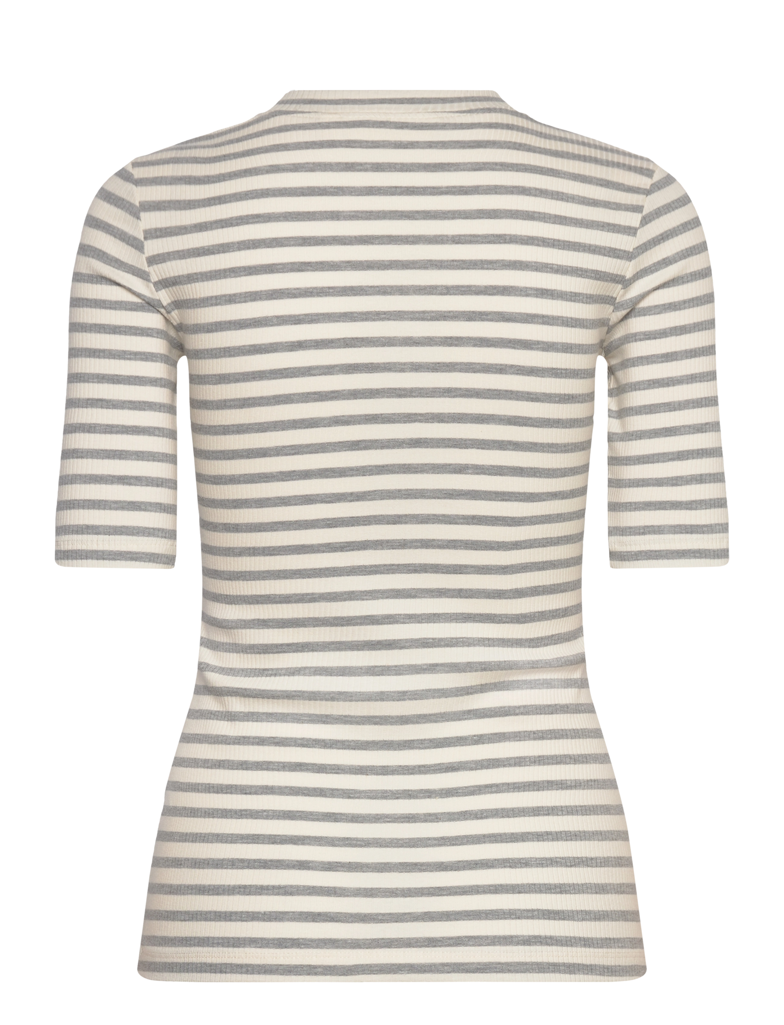 InWear - DagnaIW Striped V-neck MIX SS - laveste priser - medium grey/whisper white - 2