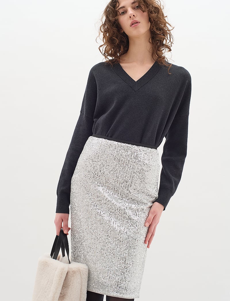 InWear - BarbaraIW Skirt - midi-röcke - silver - 0