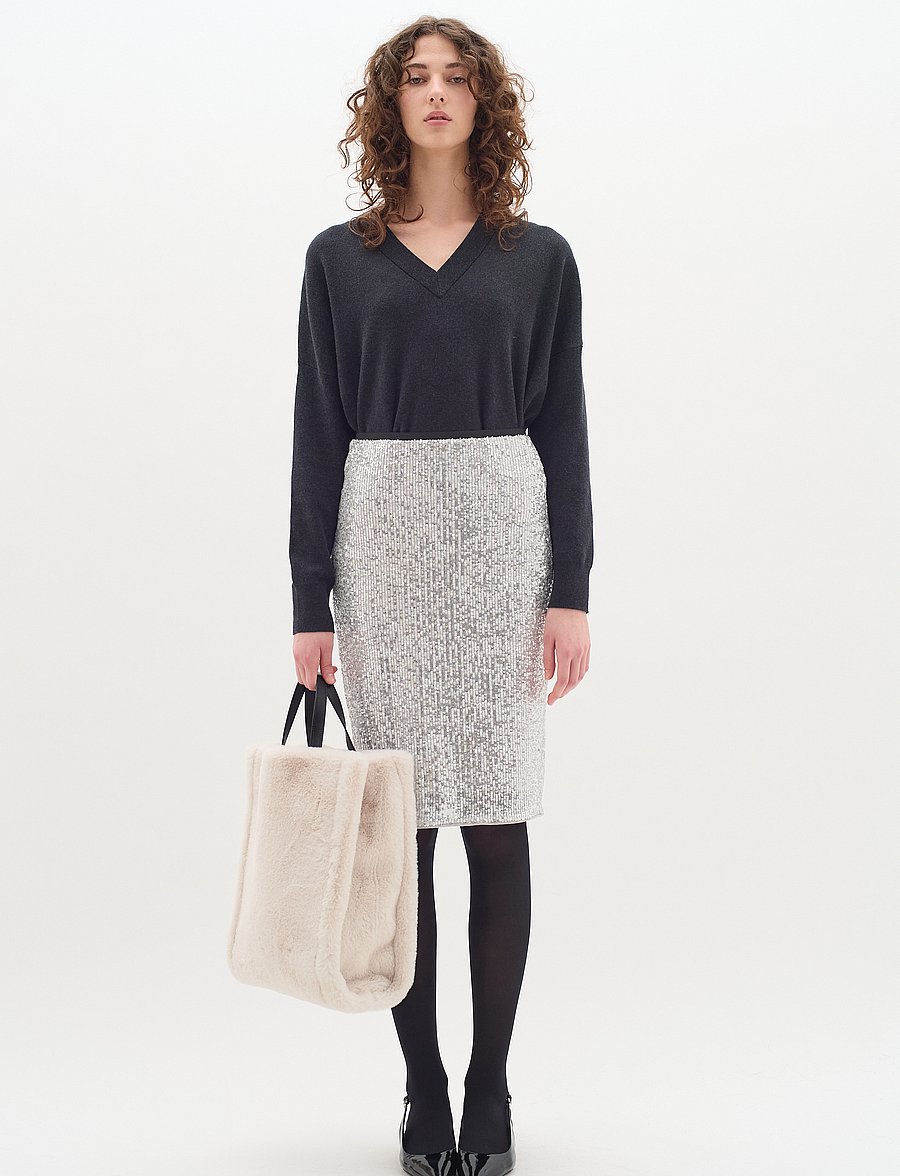 InWear - BarbaraIW Skirt - midihameet - silver - 3