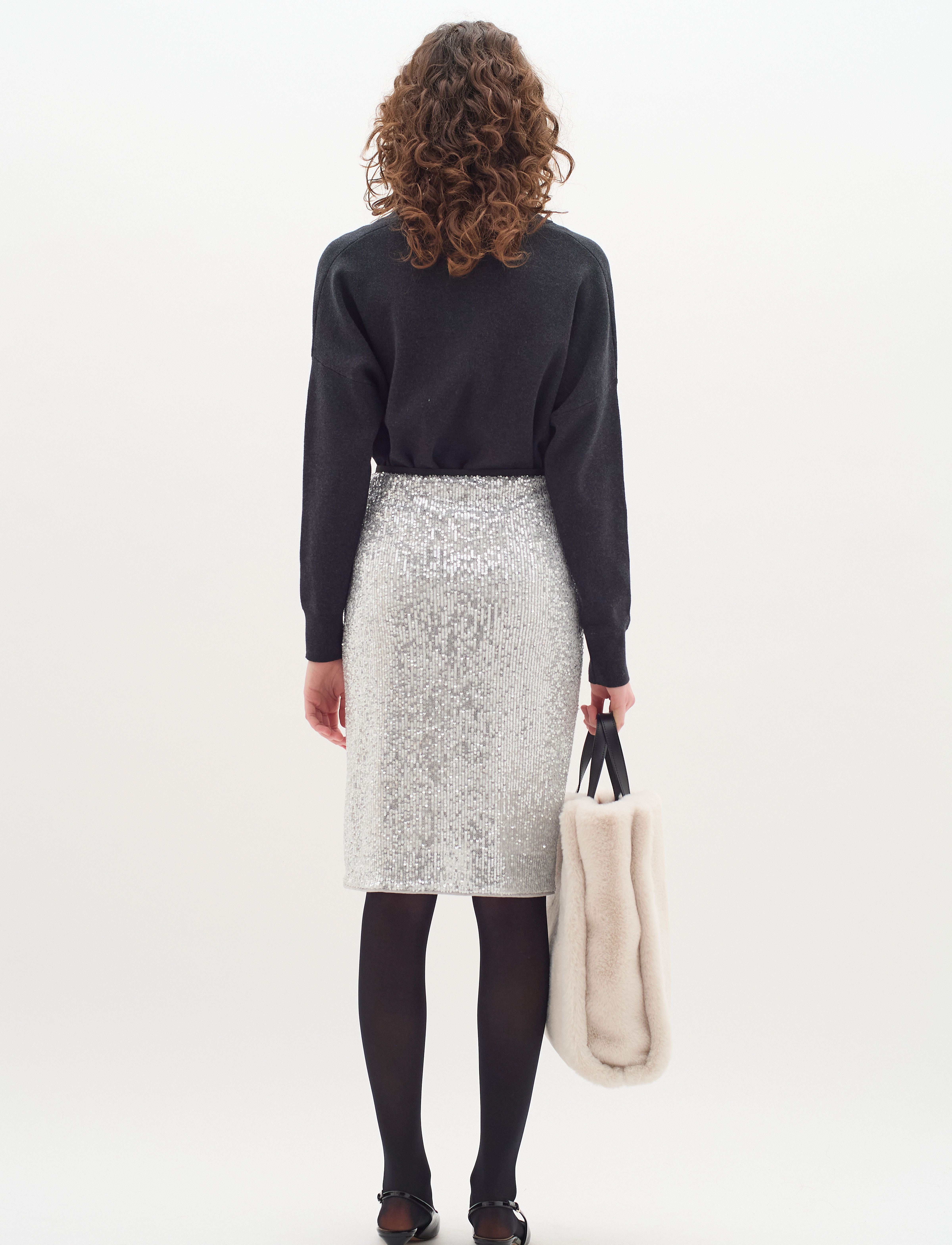 InWear - BarbaraIW Skirt - midi-röcke - silver - 4