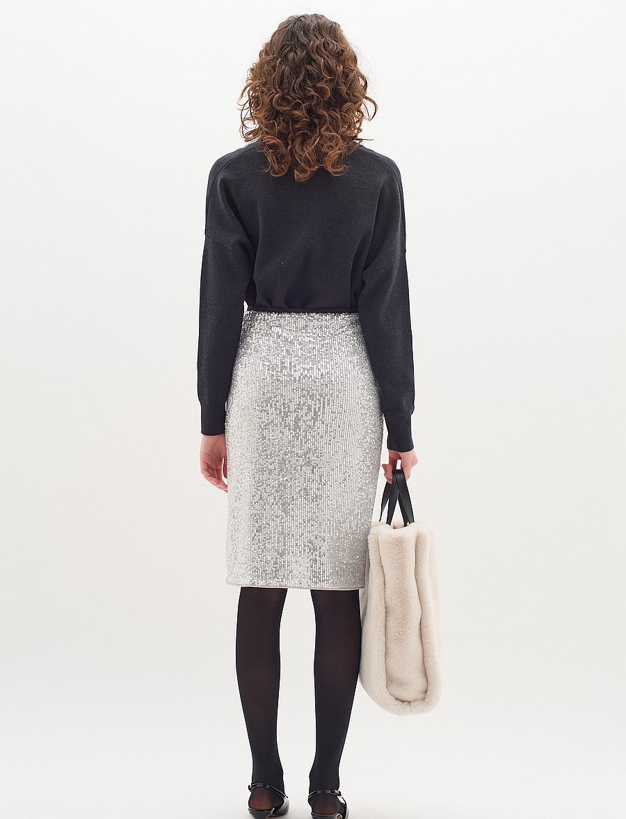 InWear - BarbaraIW Skirt - midihameet - silver - 4