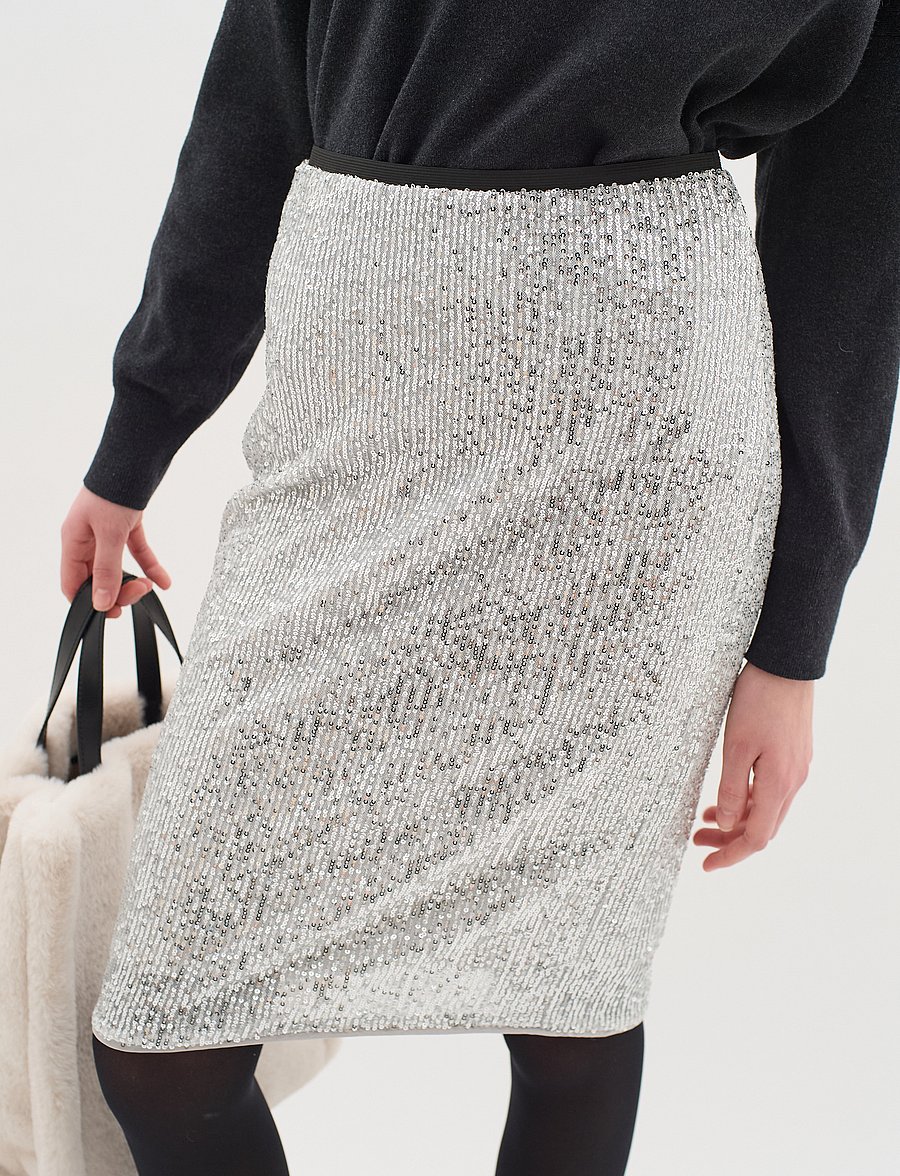 InWear - BarbaraIW Skirt - midihameet - silver - 5
