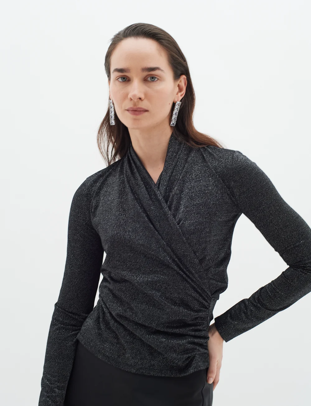 InWear - BeverlyIW Wrap Blouse - långärmade blusar - black - 0