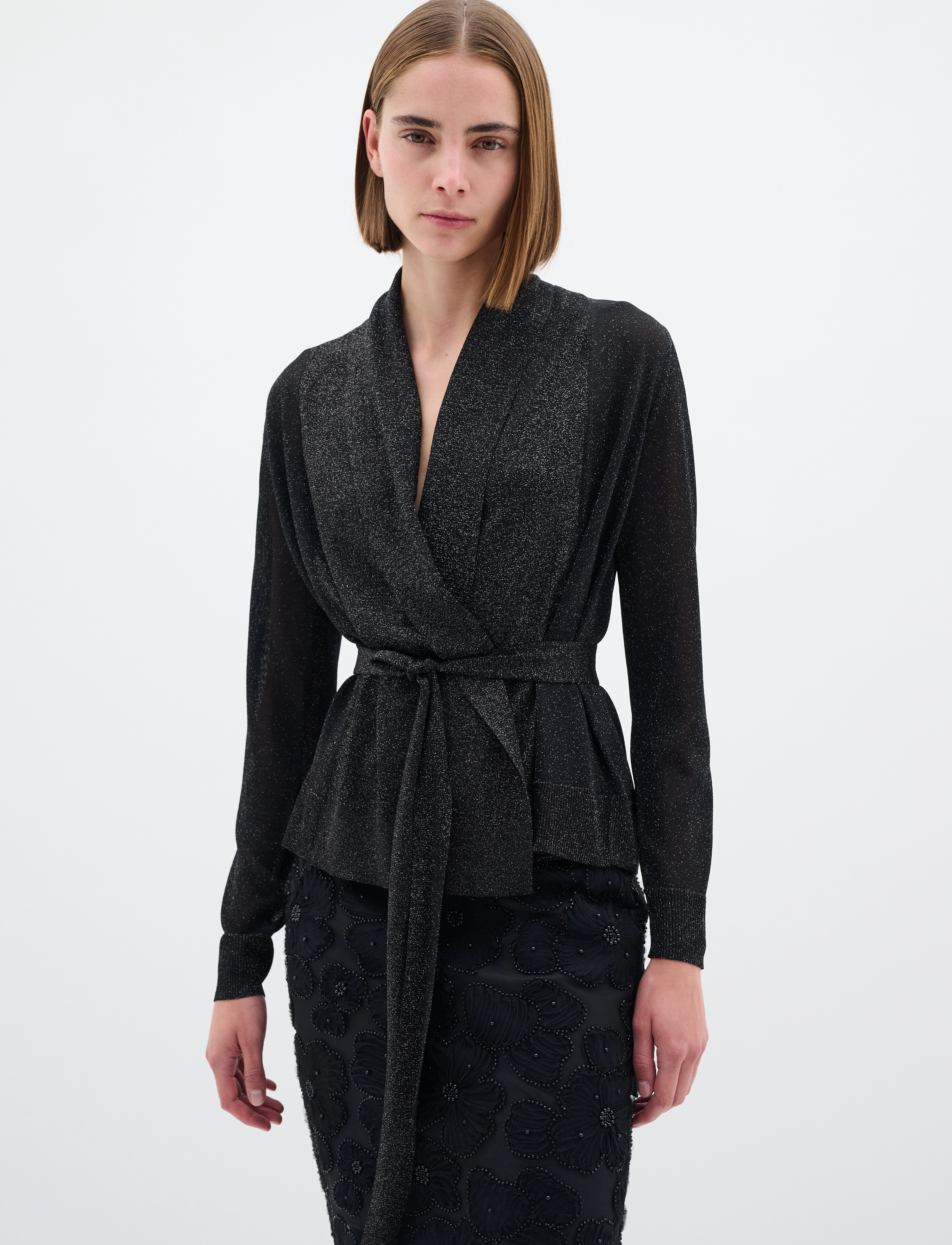InWear Thaniiw Short Cardigan, Kvinder, Kort Slå Om Cardigan, Sort, Str: XS