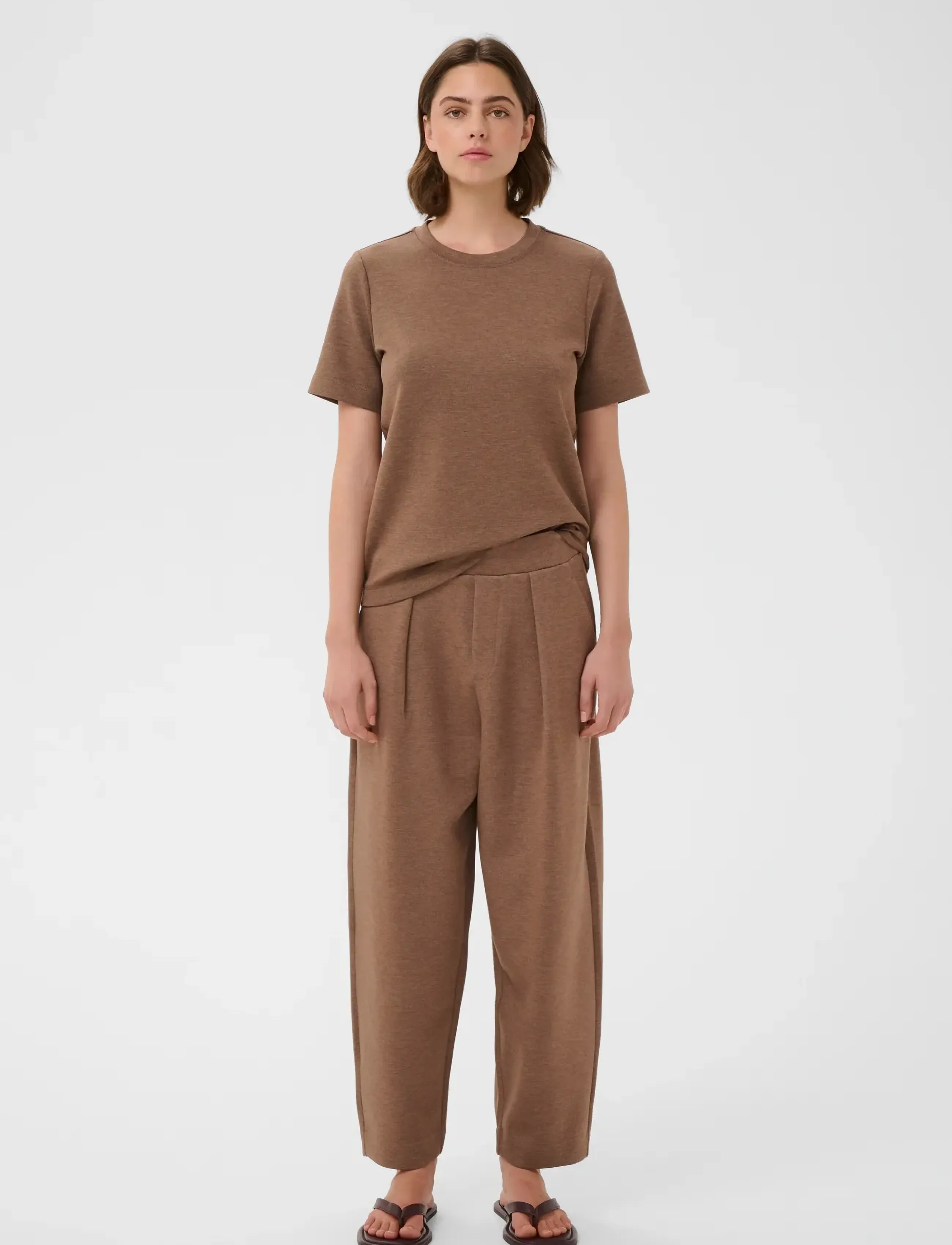 InWear - PannieIW Melange Pant - barrel püksid - coffee quartz melange - 3