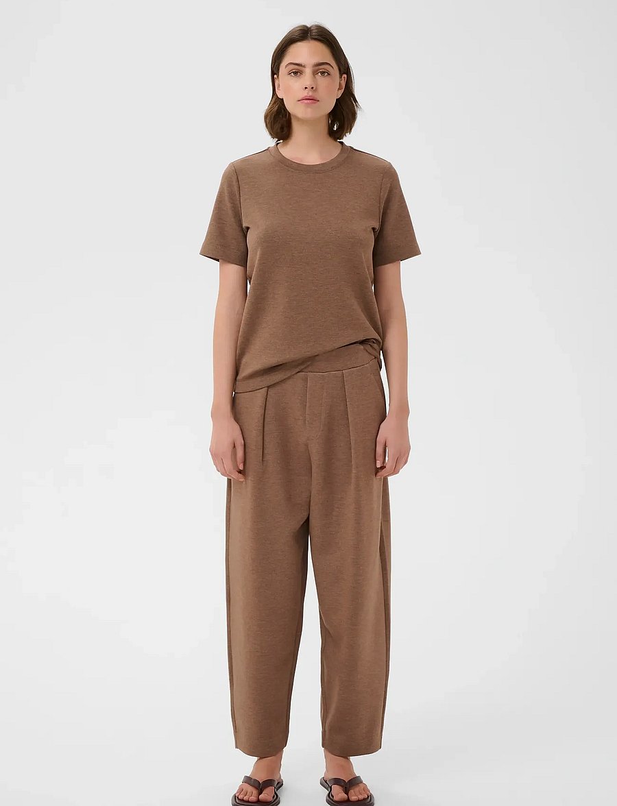 InWear - PannieIW Melange Pant - barrel-bukser - coffee quartz melange - 3