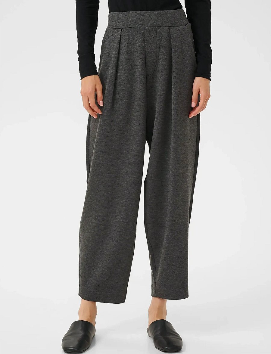 InWear - PannieIW Melange Pant - barrel-bukser - dark grey melange - 1