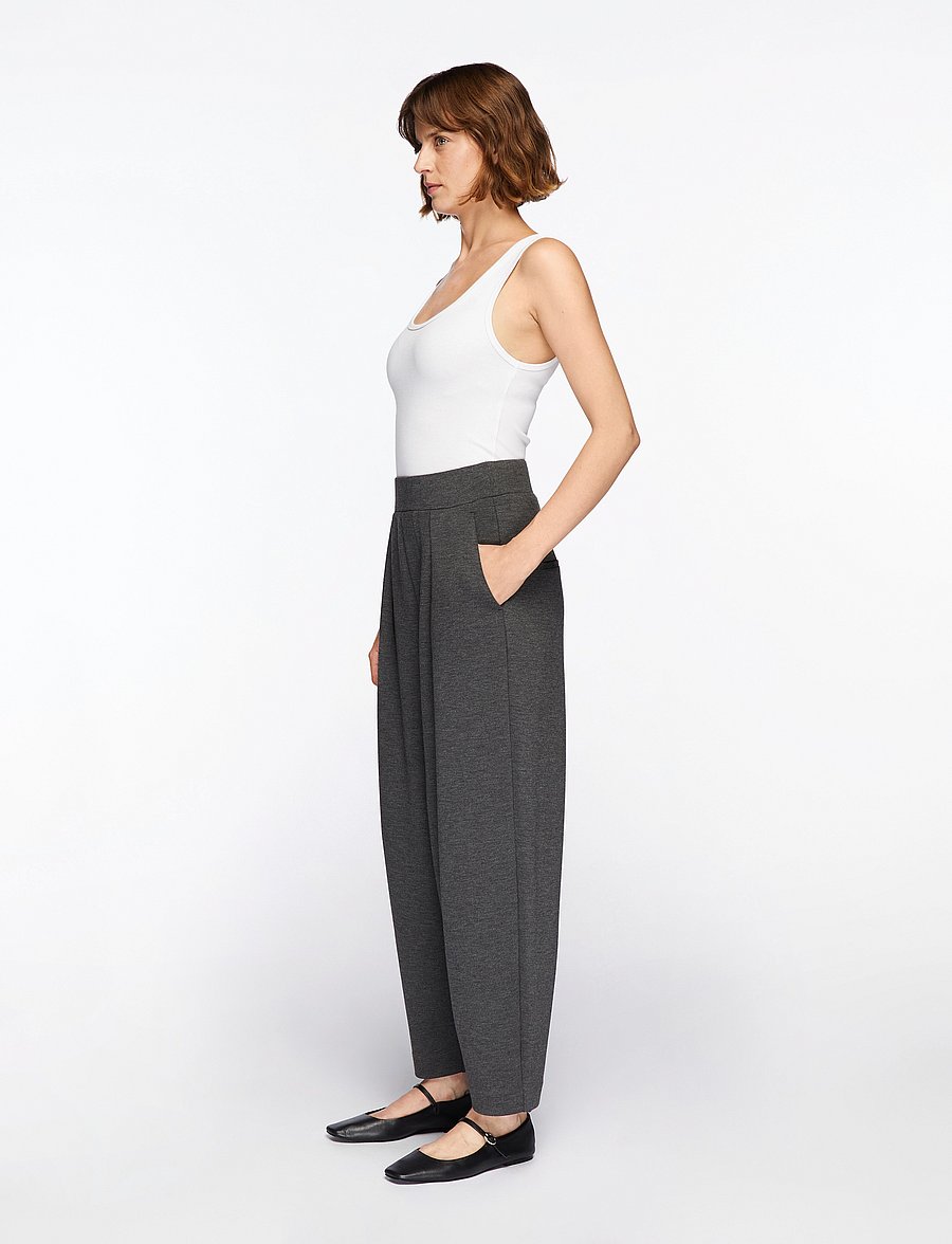 InWear - PannieIW Melange Pant - barrel-bukser - dark grey melange - 4