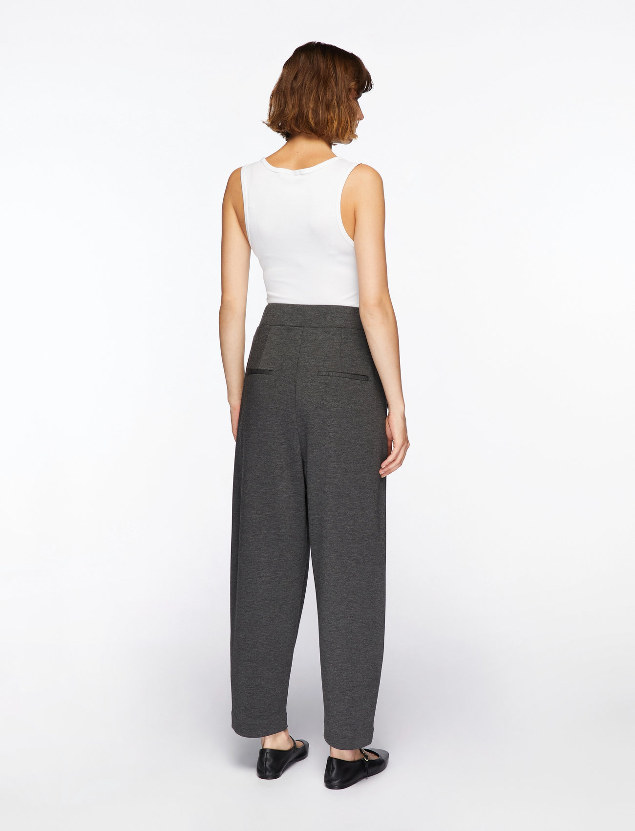 InWear - PannieIW Melange Pant - barrel-bukser - dark grey melange - 5