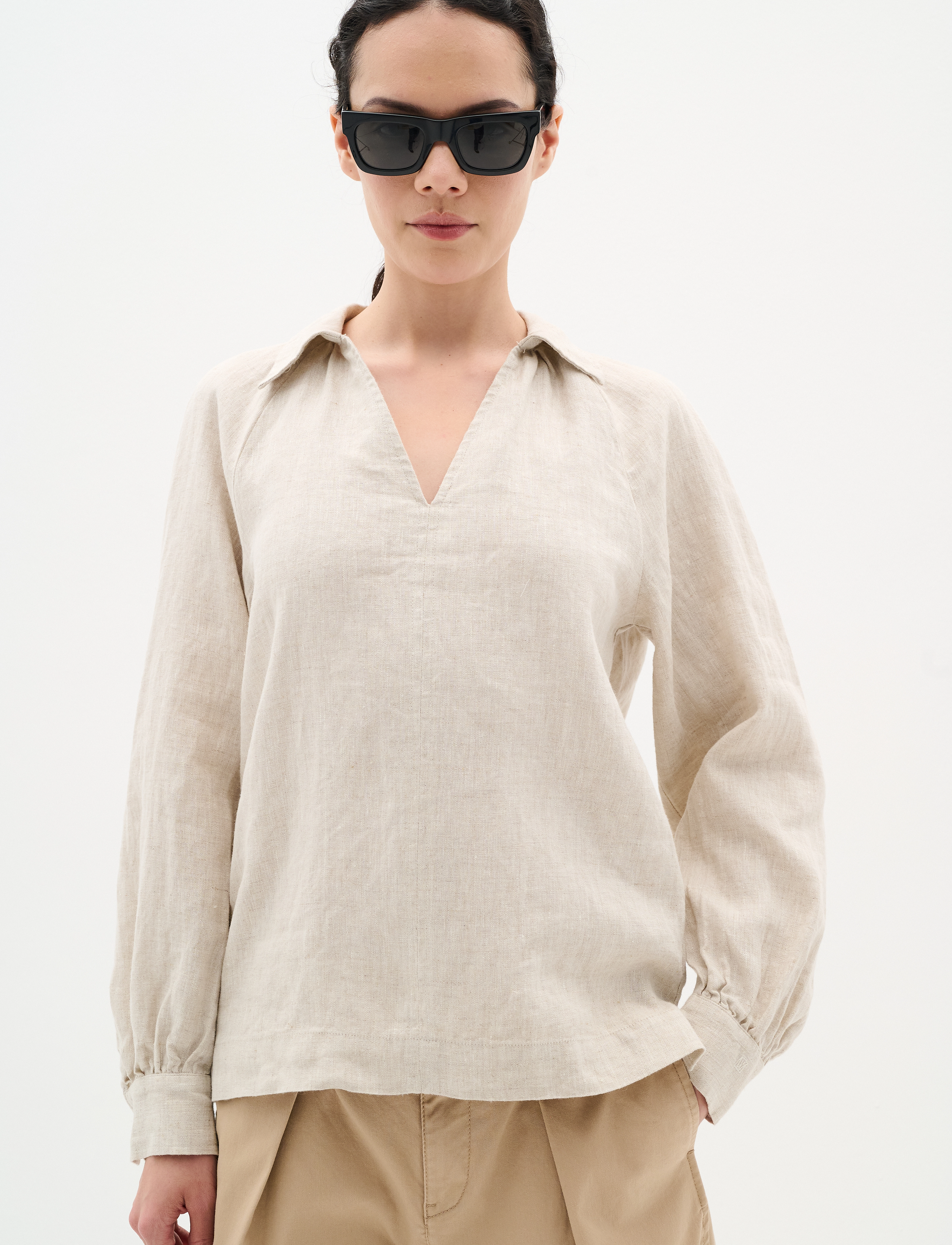 InWear Solinaiw Blouse, 44, Beige, Bluser > Langærmede, Dame