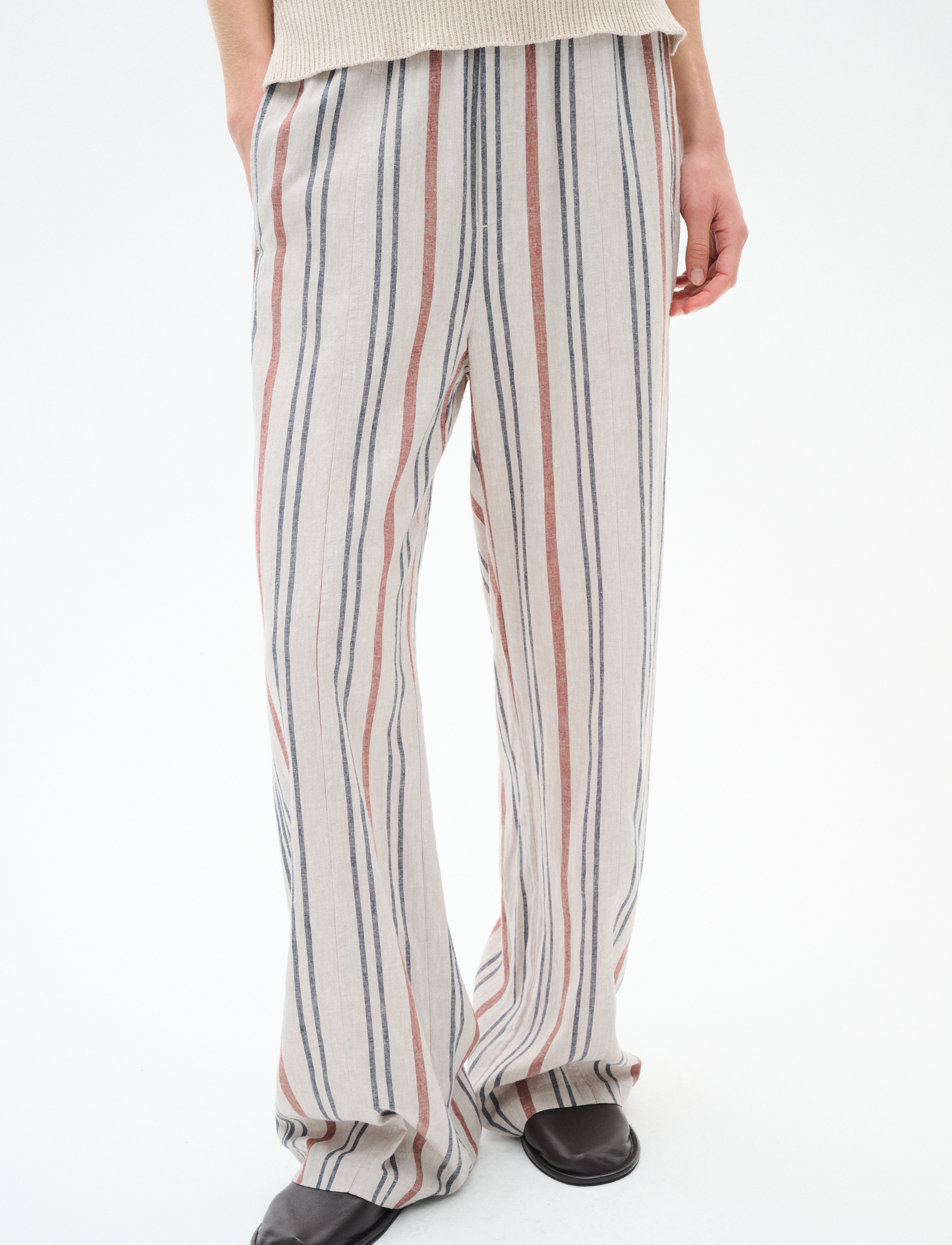 InWear SannieIW Pulllon Pant - Transitional Layering - HAZE MELANGE STRIPE / multi