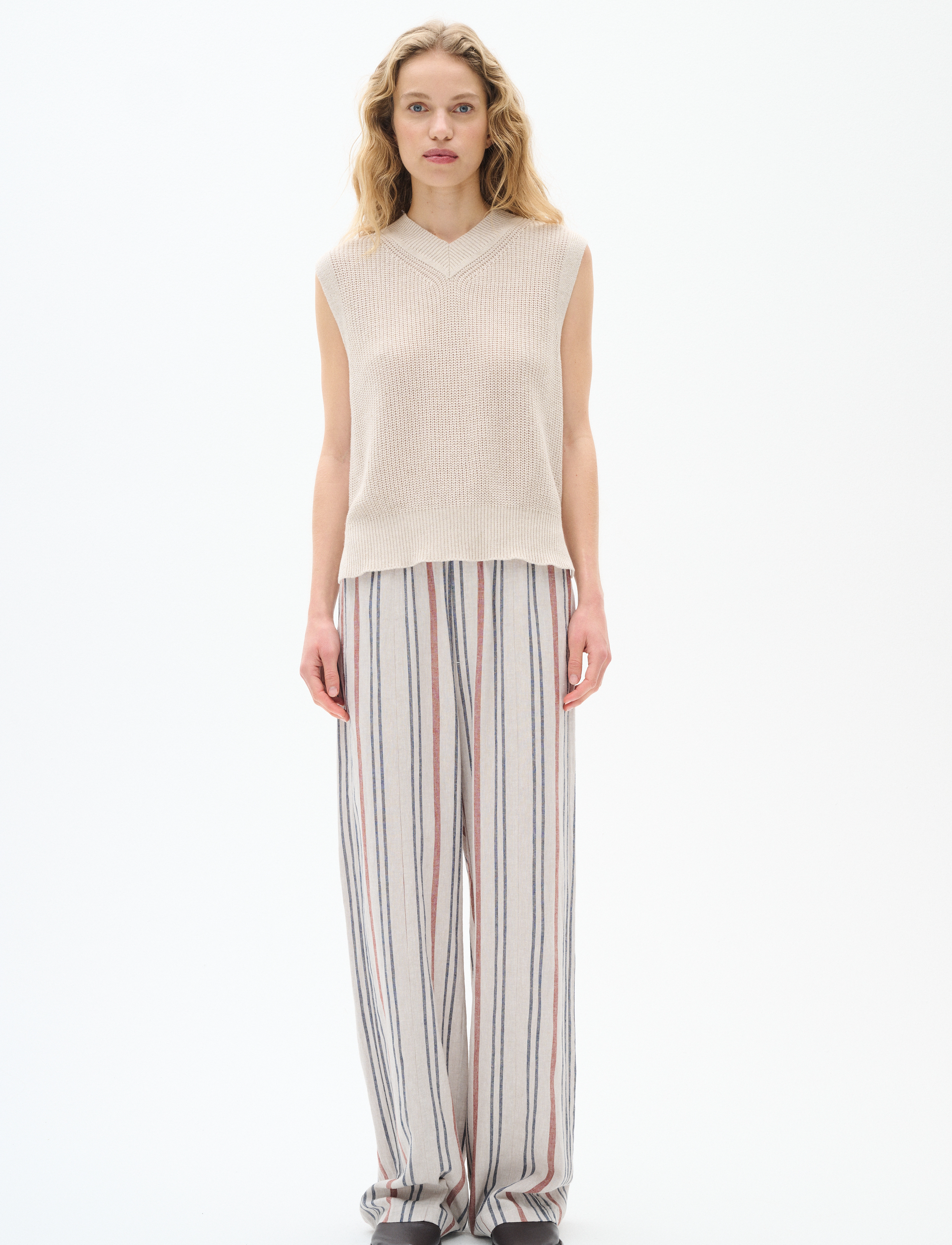 InWear - SannieIW Pulllon Pant - linnen broeken - haze melange stripe - 3
