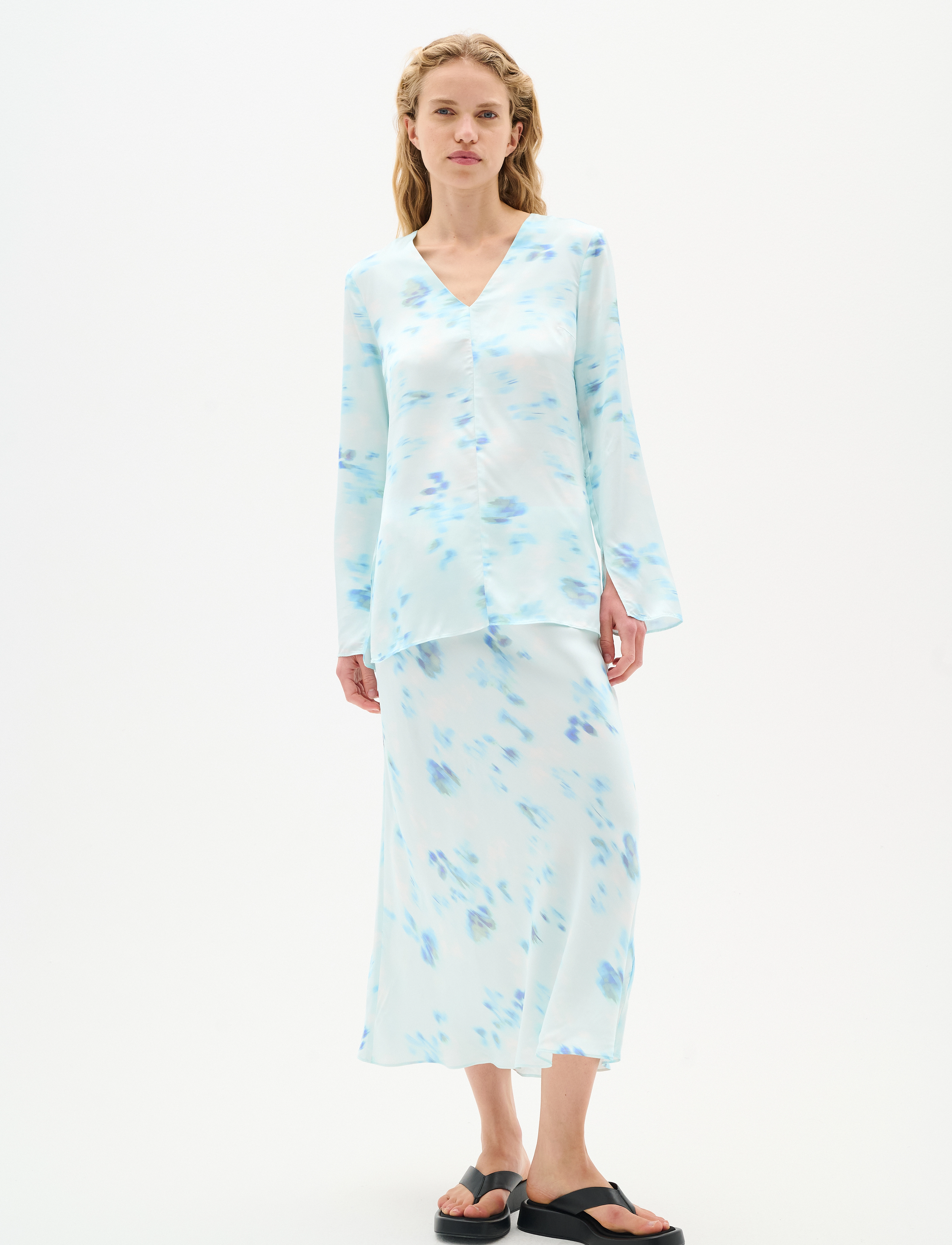 InWear CassIW Skirt - Nederdele - DUSTY AQUA MYSTERIOUS FLOWER / blue
