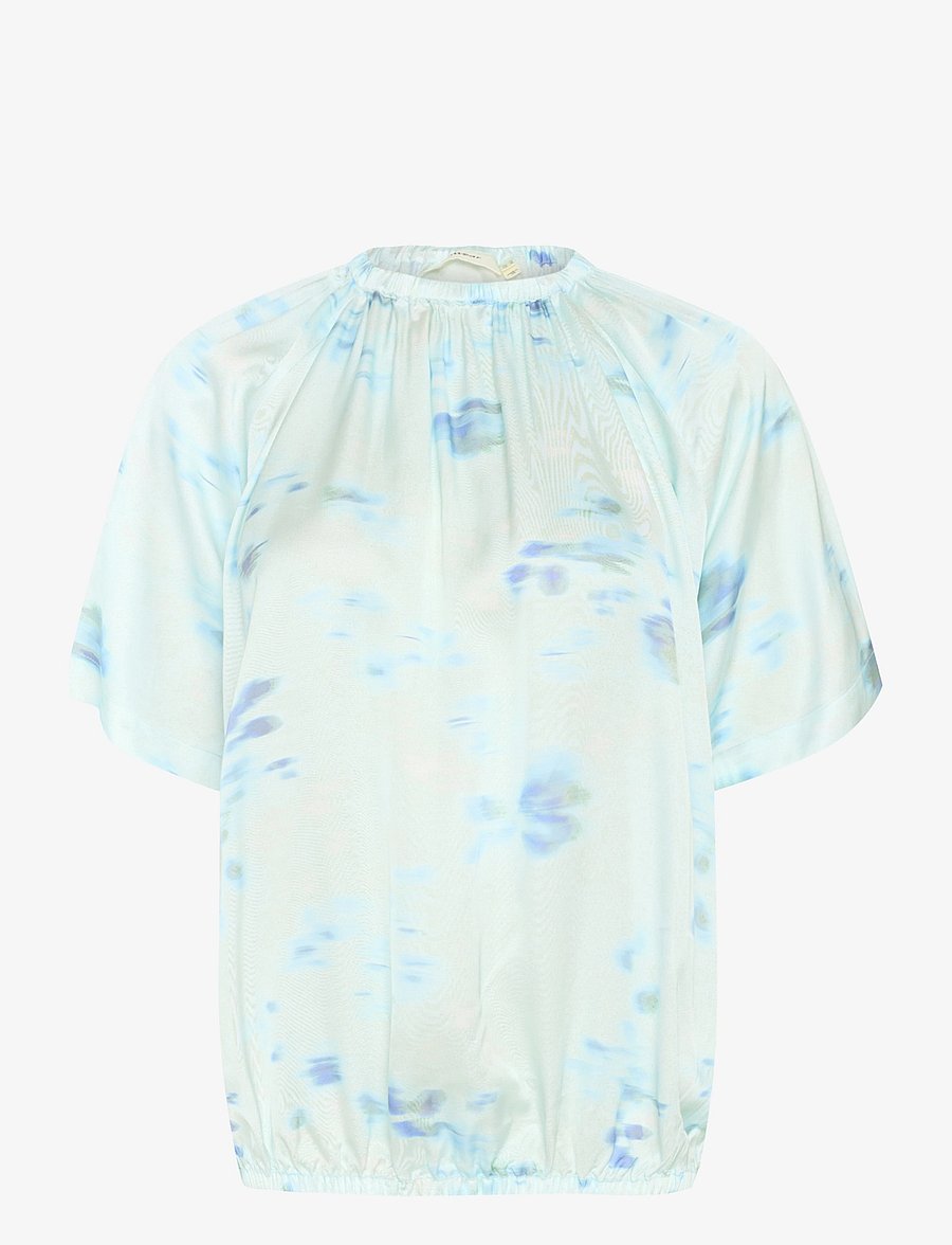 InWear - CassIW Blouse - lühikeste varrukatega pluusid - dusty aqua mysterious flower - 1
