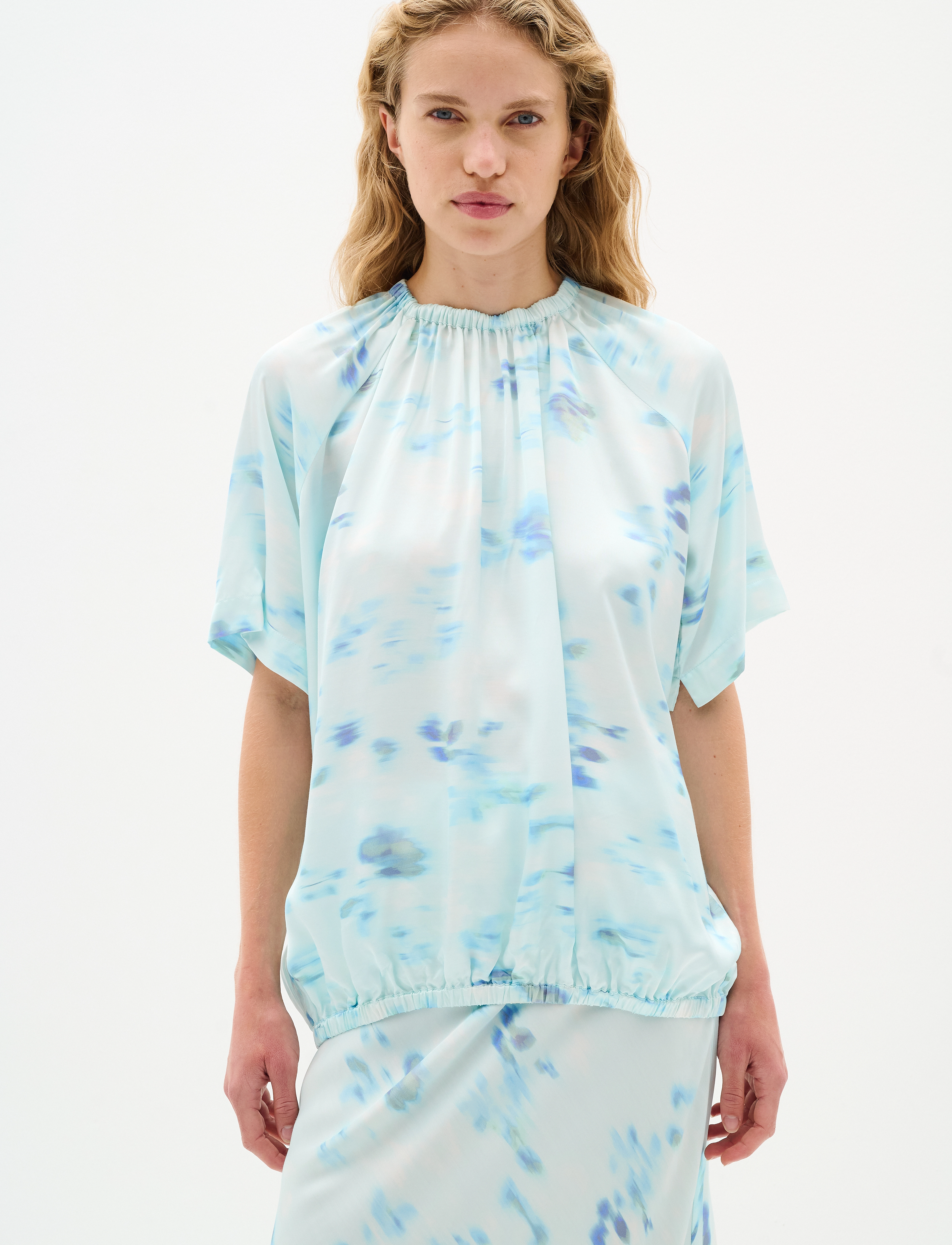 InWear Cassiw Blouse, 46, Blue, Bluser > Kortærmede, Dame