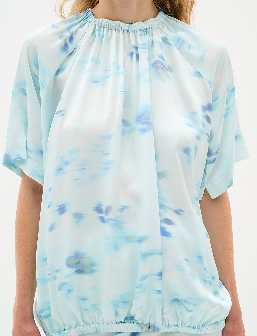 InWear - CassIW Blouse - lühikeste varrukatega pluusid - dusty aqua mysterious flower - 5
