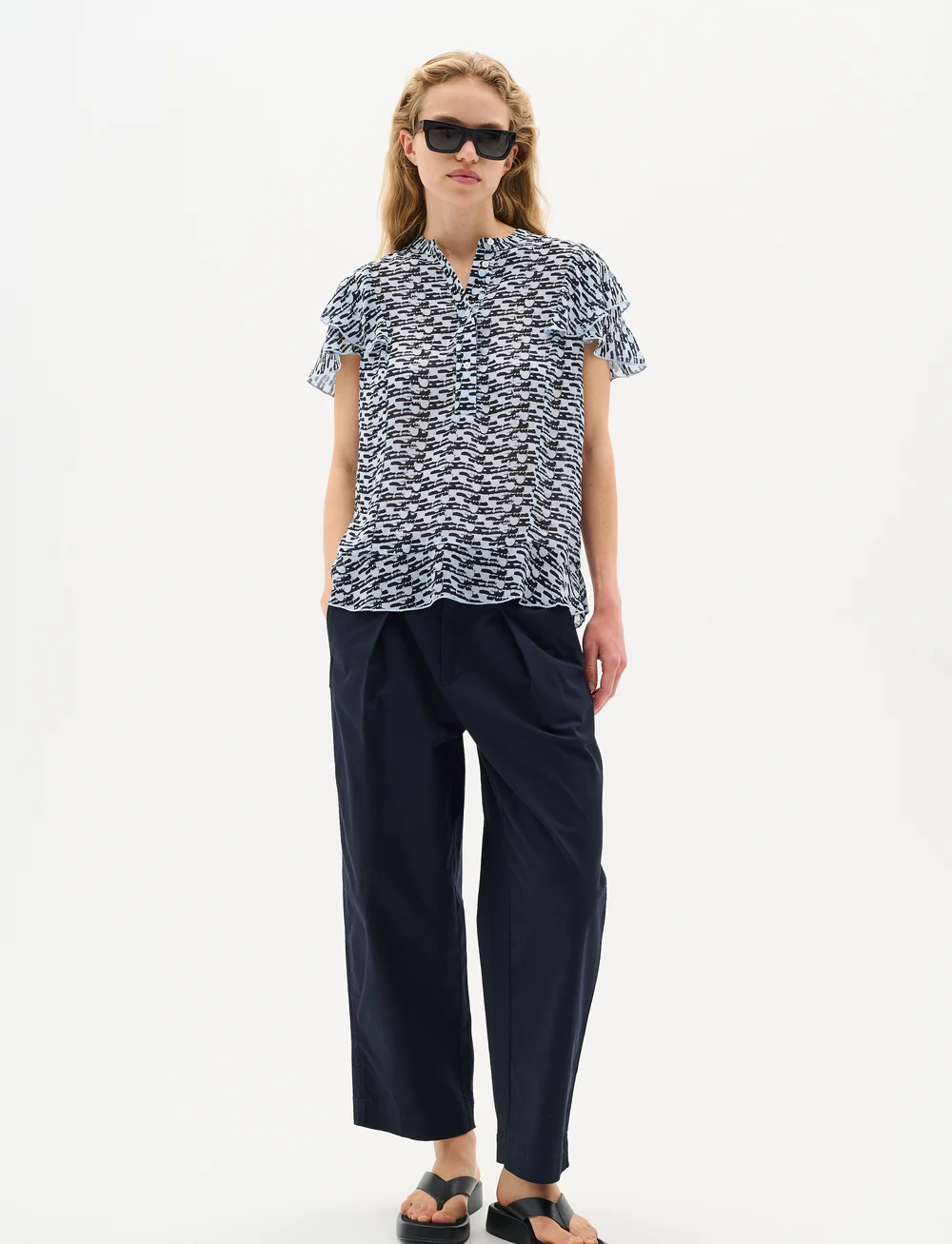 InWear - CessieIW Blouse - kurzämlige blusen - blue diffused wall - 3
