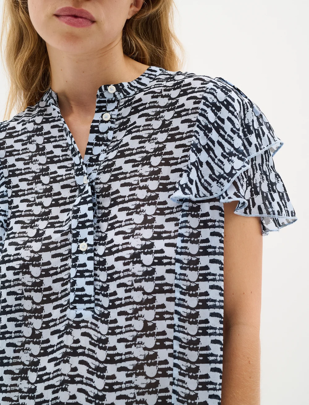 InWear - CessieIW Blouse - kurzämlige blusen - blue diffused wall - 5