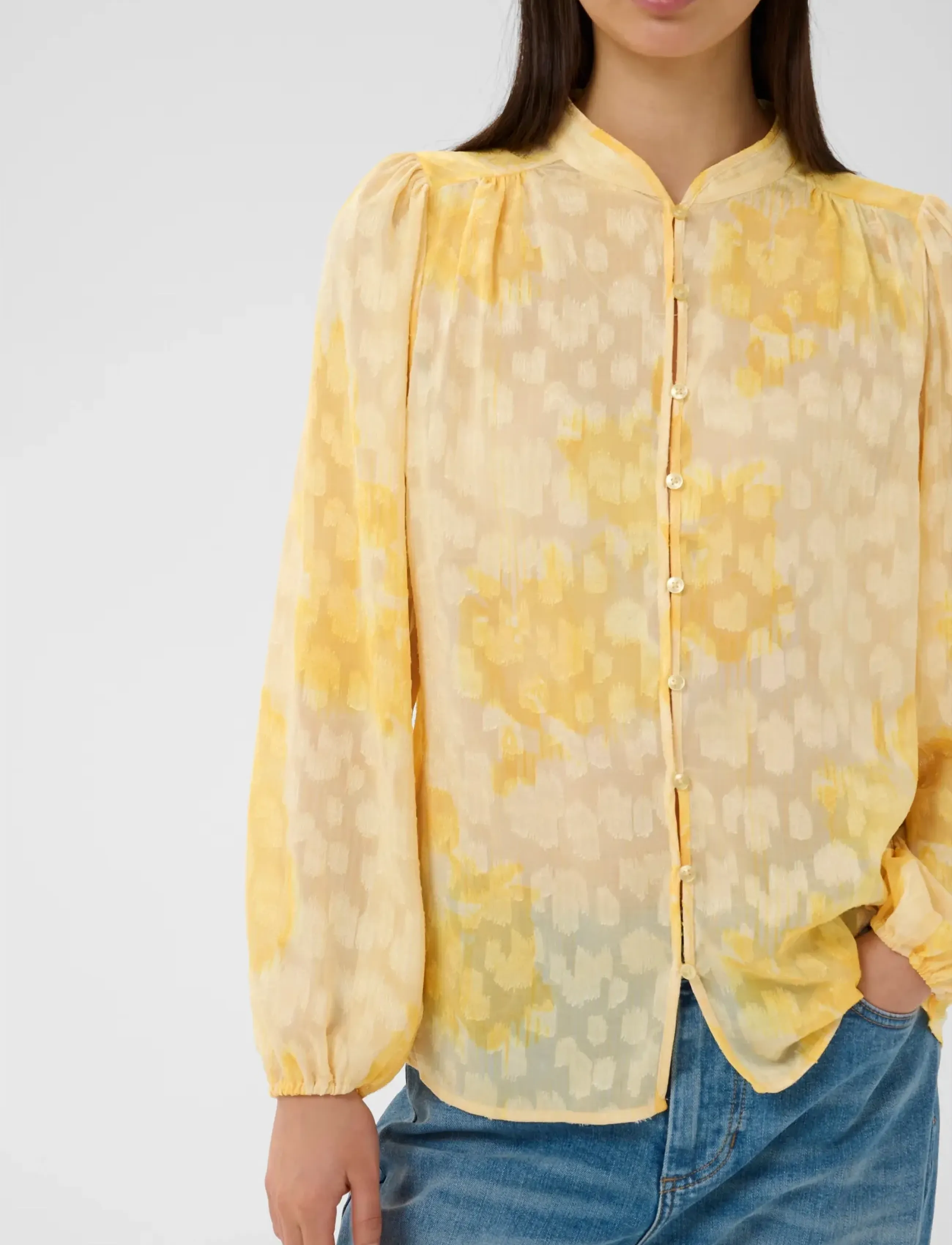 InWear - CielleIW Shirt - pikkade varrukatega pluusid - yellow illuminating floral - 5