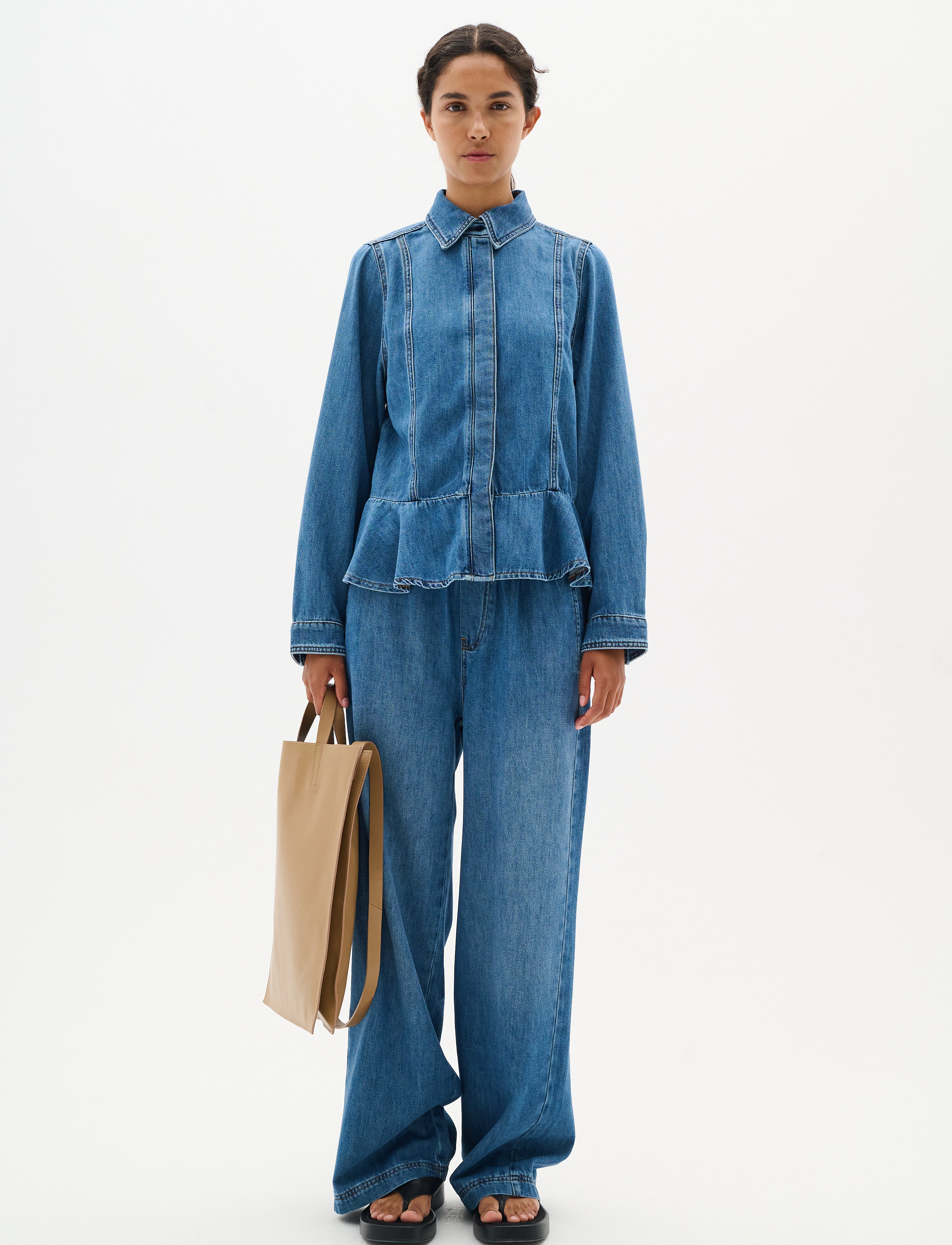 InWear - SophinaIW Pullon Pants - džinsi ar platām starām - washed denim - 3