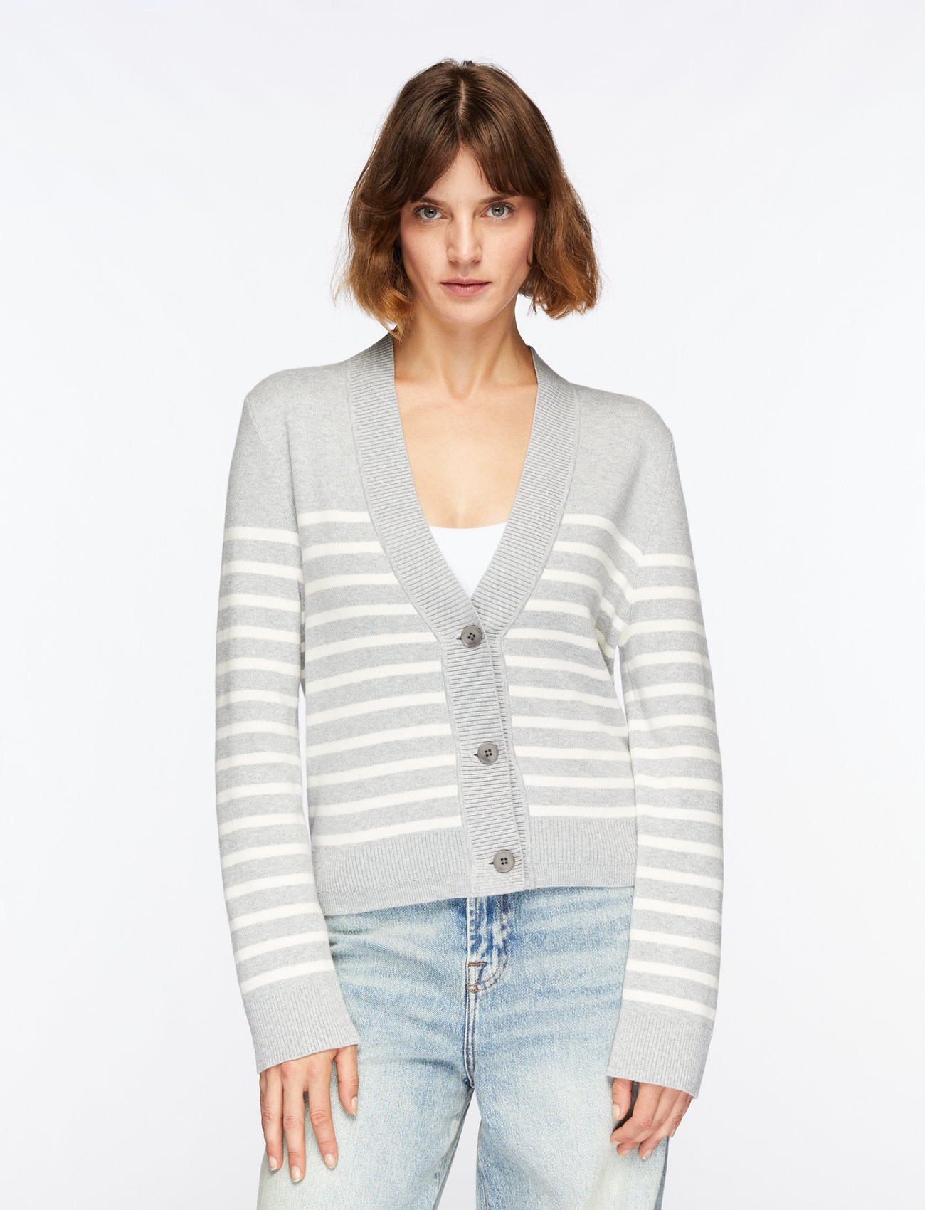 InWear - WallisIW Cardigan - cardigans - granite melange stripe - 0